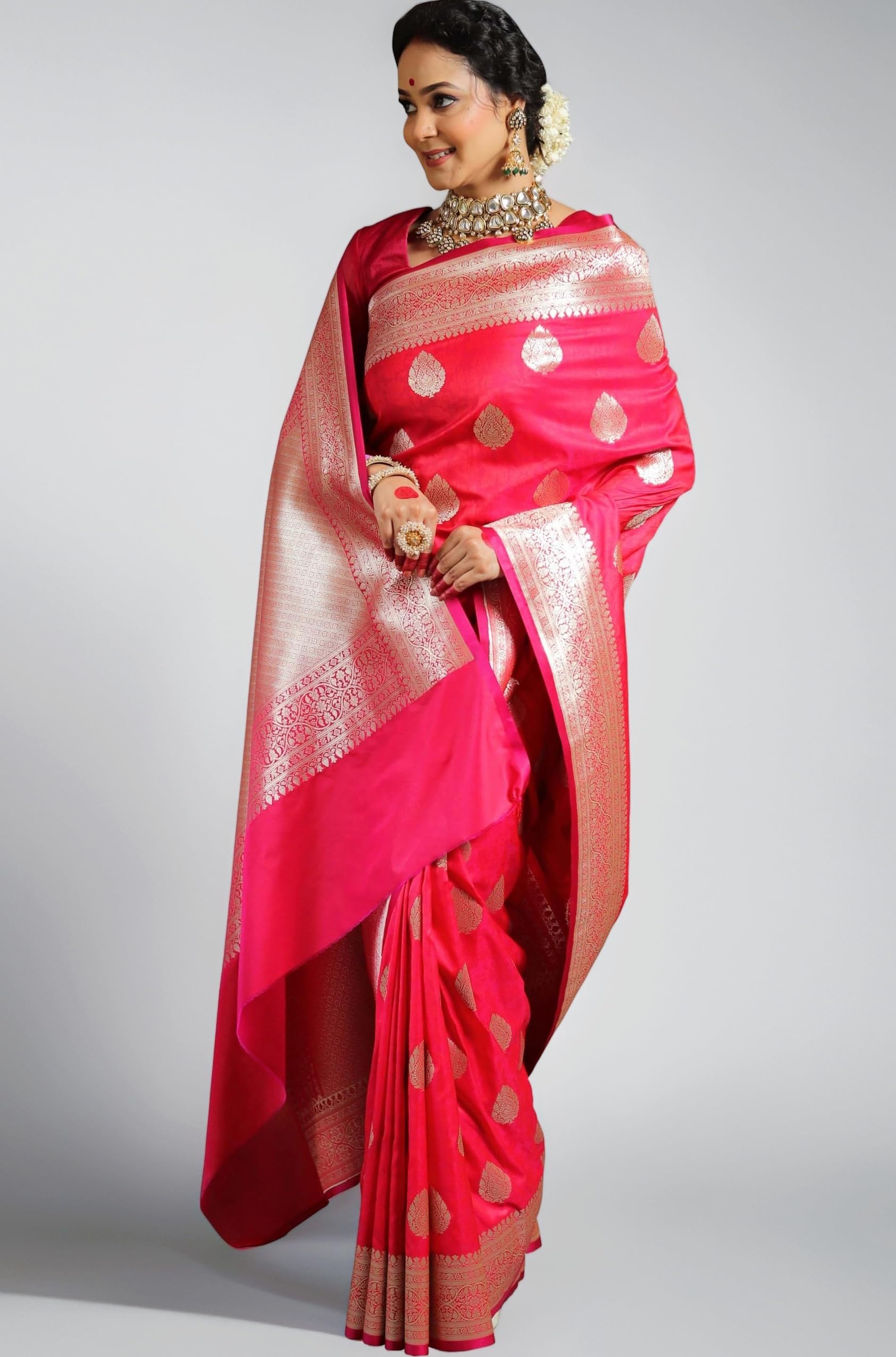 Sugathari Women's Banarasi Saree Pure Kanjivaram Silk Saree Soft new ladies 2025 Design Wear Pattu Sarees Latest Sadi Party Sari collections With Blouse Piece (San Pari-224)