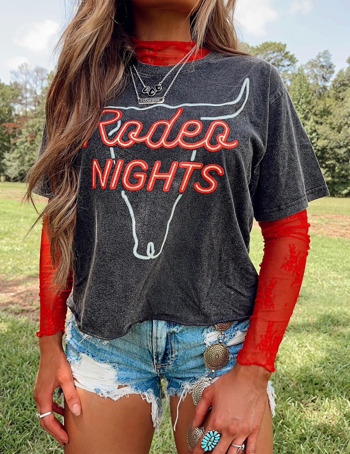 Lace Tops for Women Long Sleeve Mock Neck Mesh Top Sexy Sheer Shirts See Through Floral Blouses - Image 2