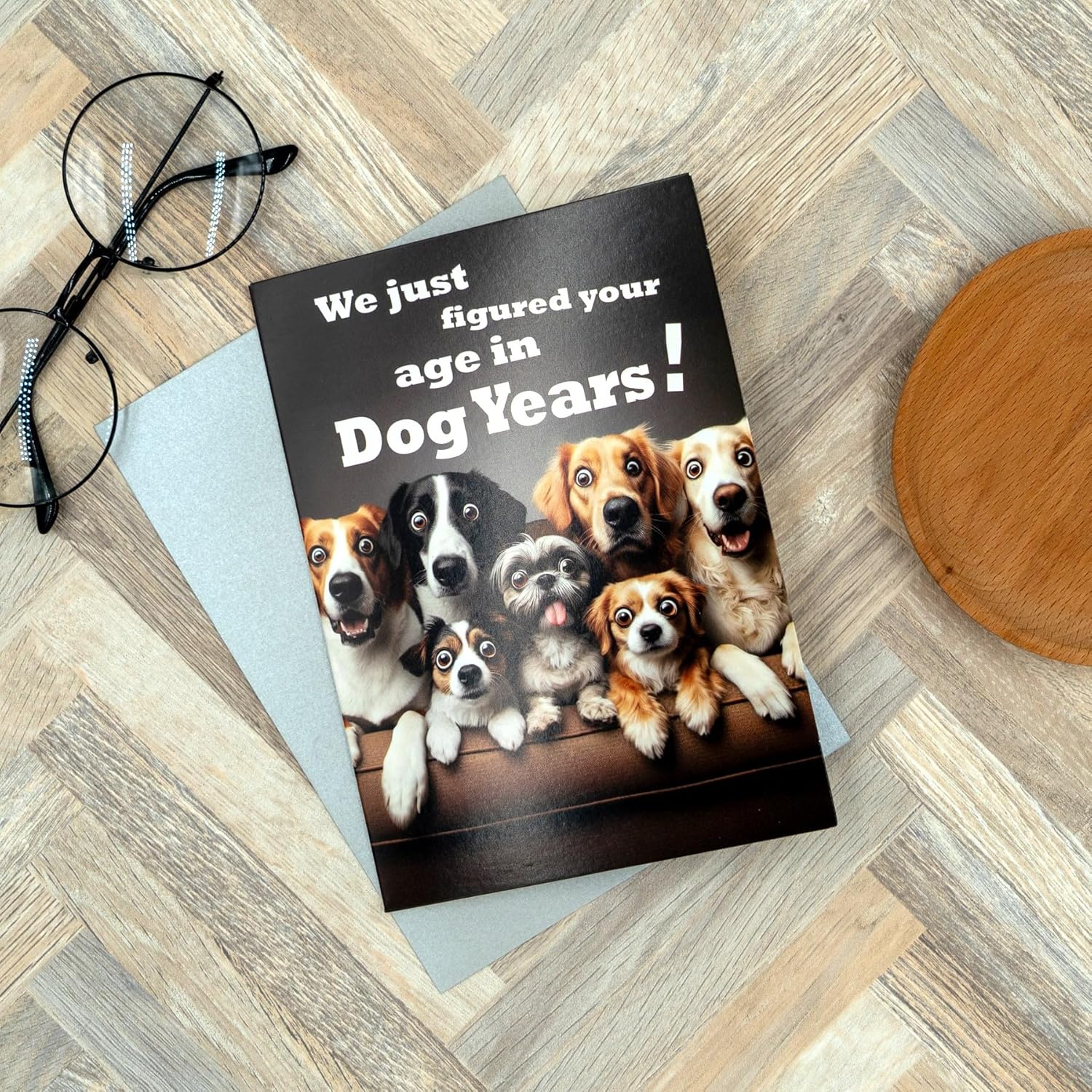 Gooji 5x7 Dogs Birthday Card, Funny Humorous Cute Card for Wife Husband Teenage Young Boy Girl Men Women Adult, Golden (Age) - Image 6