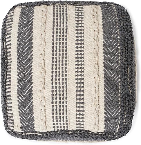 Miniatura 41 de REDEARTH · Puf otomano sin rellenos, con textura, cubo de almacenamiento, puf, reposapiés para sala de estar, dormitorio, guardería, habitación de