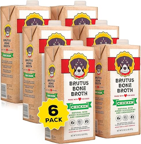 Brutus Bone Broth para perros Todo natural Hecho en Estados Unidos Glucosamina y condroitina para articulaciones saludables Ingredientes de