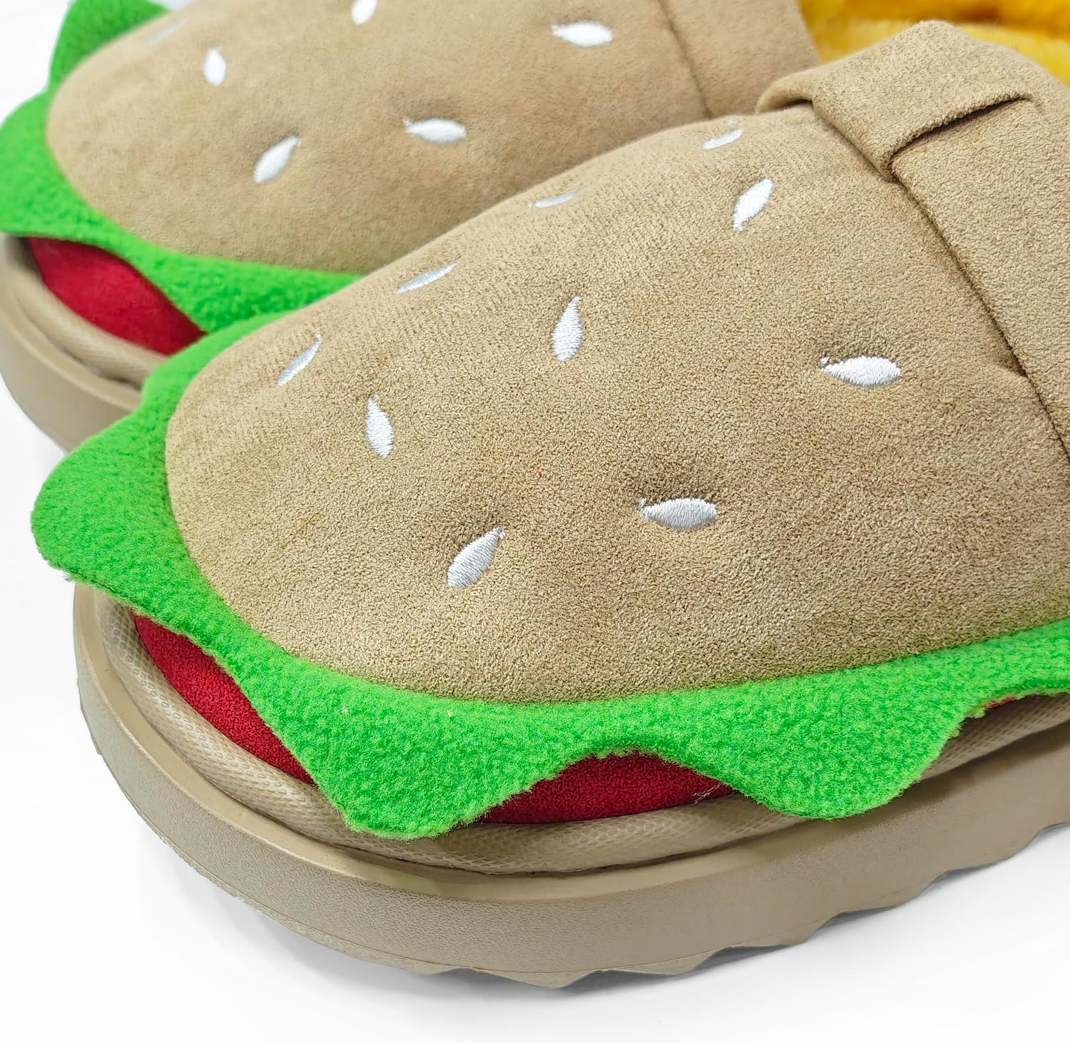 Hamburger Slippers for Women Plush Slippers Winter Cute Fuzzy House Slides Warm Shoes Sandals Indoor Outdoor