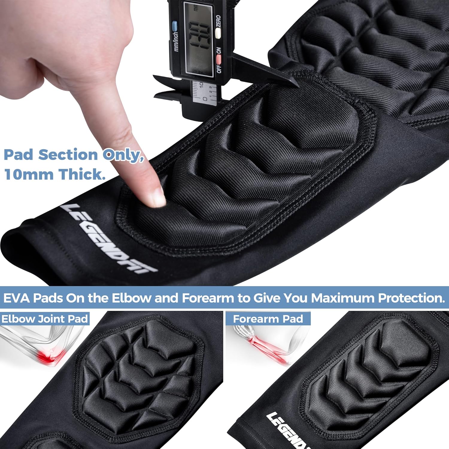 Football Protective Arm Sleeves 2PCS for Youth Men Adult Compression Elbow Forearm Pads for Basketball Volleyball Wrestling Support - Image 3