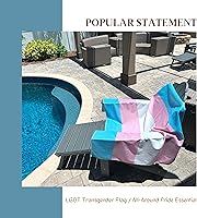 Vista 8 de Bandera trans para pared Tapiz de orgullo transgénero Grande 40 x 60 pulgadas