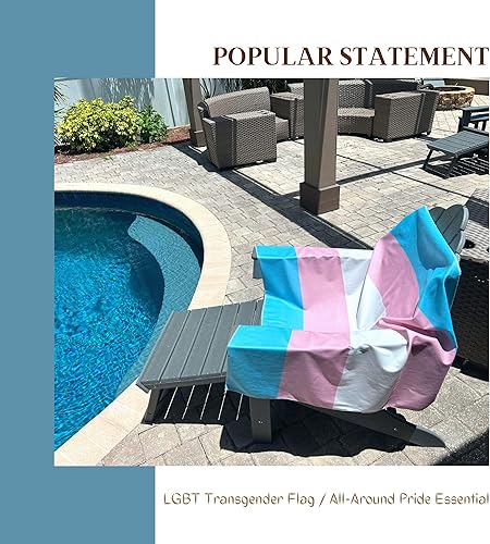 Miniatura 8 de Bandera trans para pared | Tapiz de orgullo transgénero | Grande 40 x 60 pulgadas