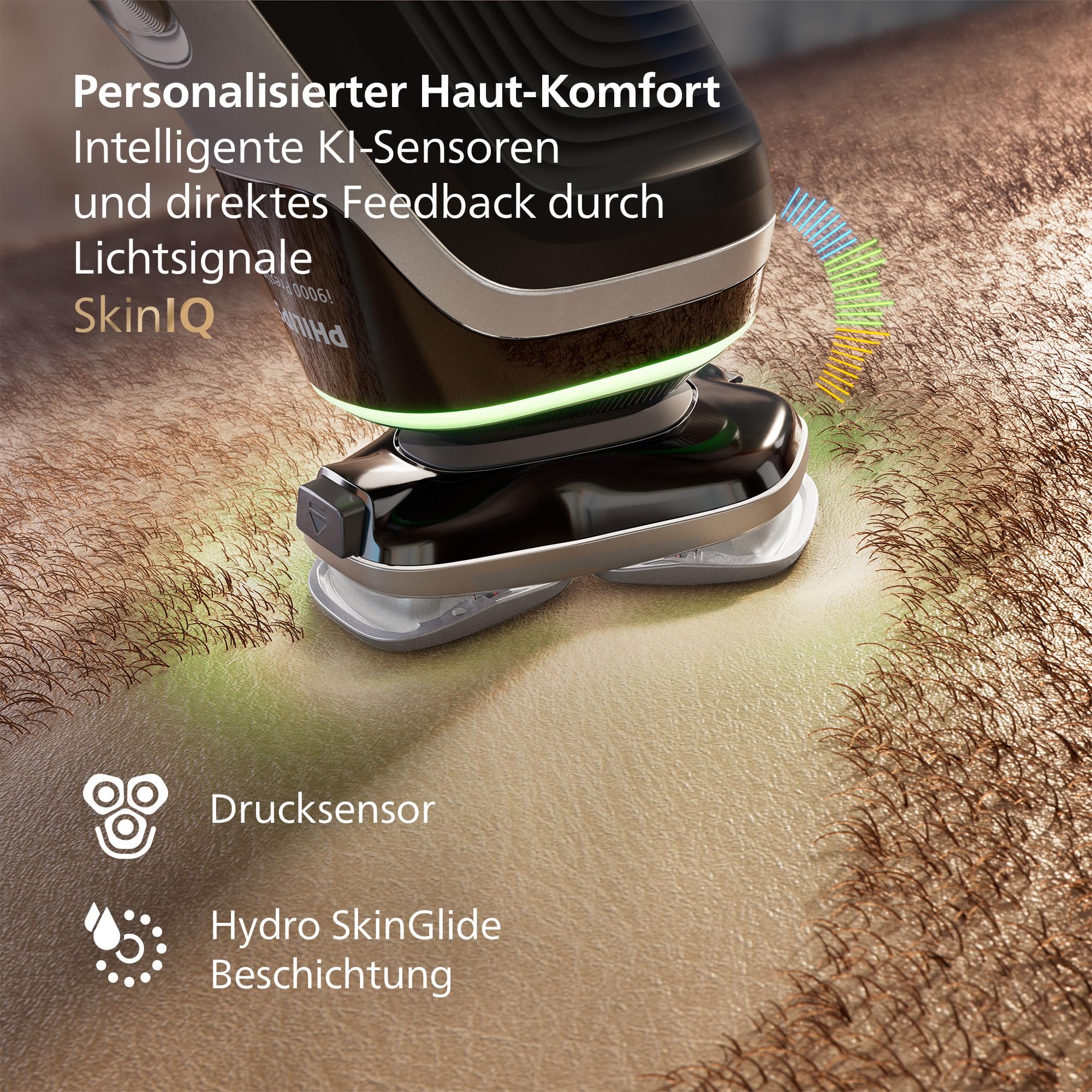 Philips i9000 Prestige elektrischer Rasierer Nass- und Trockenrasierer Herren grau-silber Drucksensor XP9205/30