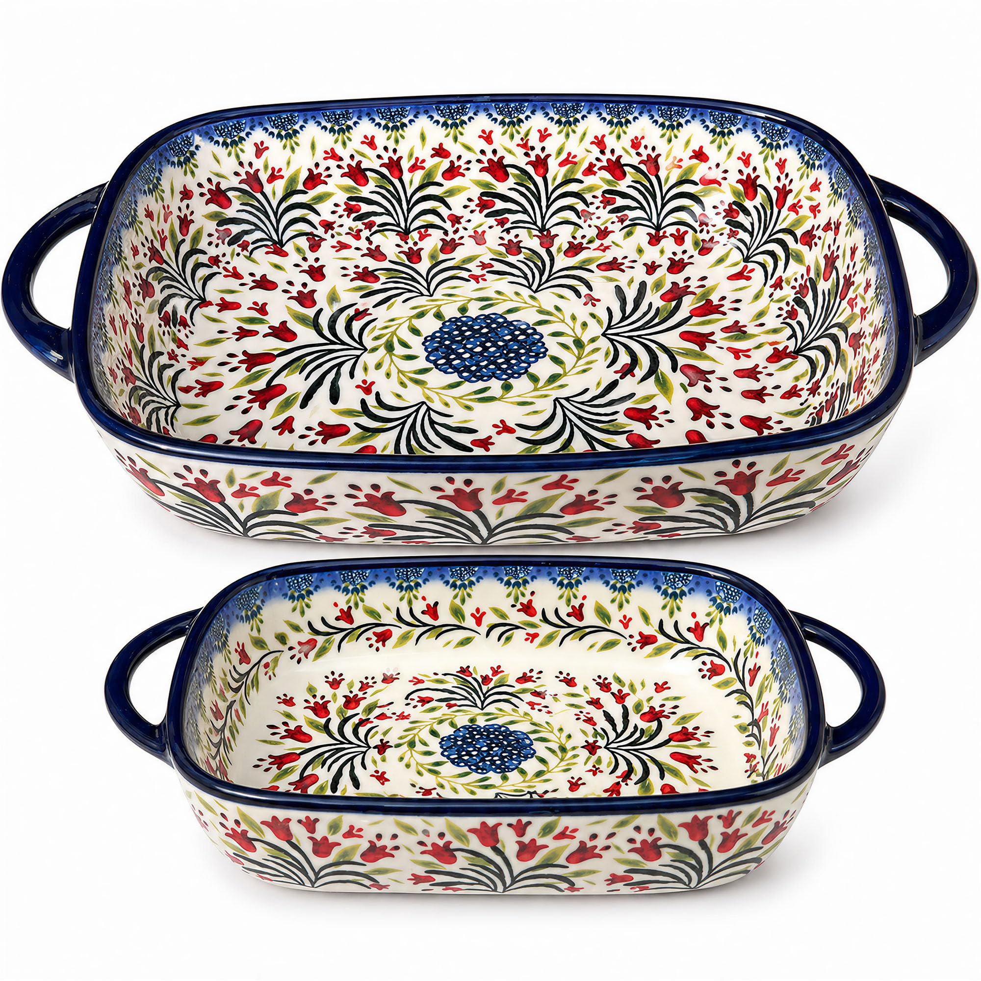 Polish Pottery Style 2-Piece Set