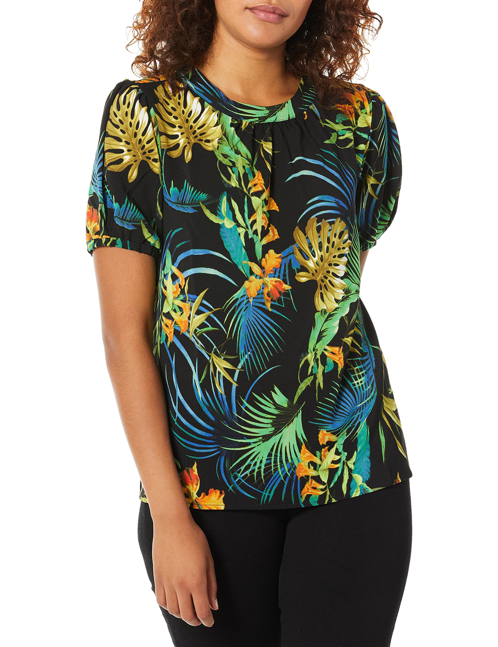 ECI New York womens Puff shoulder top Shirt