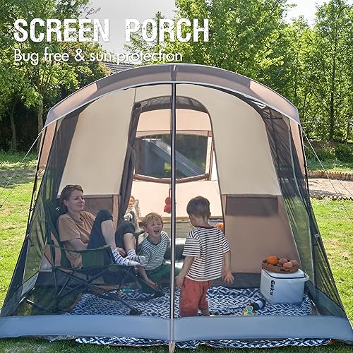 Miniatura 3 de PORTAL Tienda de campaña familiar para 6810 personas con sala de pantalla, tienda de campaña grande resistente al agua con mosca de lluvia, tienda