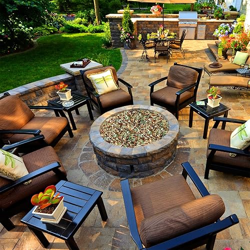 Miniatura 7 de Onlyfire 10 libras de cristales de fuego reflectantes mezclados para chimenea, hogueras y paisajismo, piedras de cristal de fuego de  pulgada de