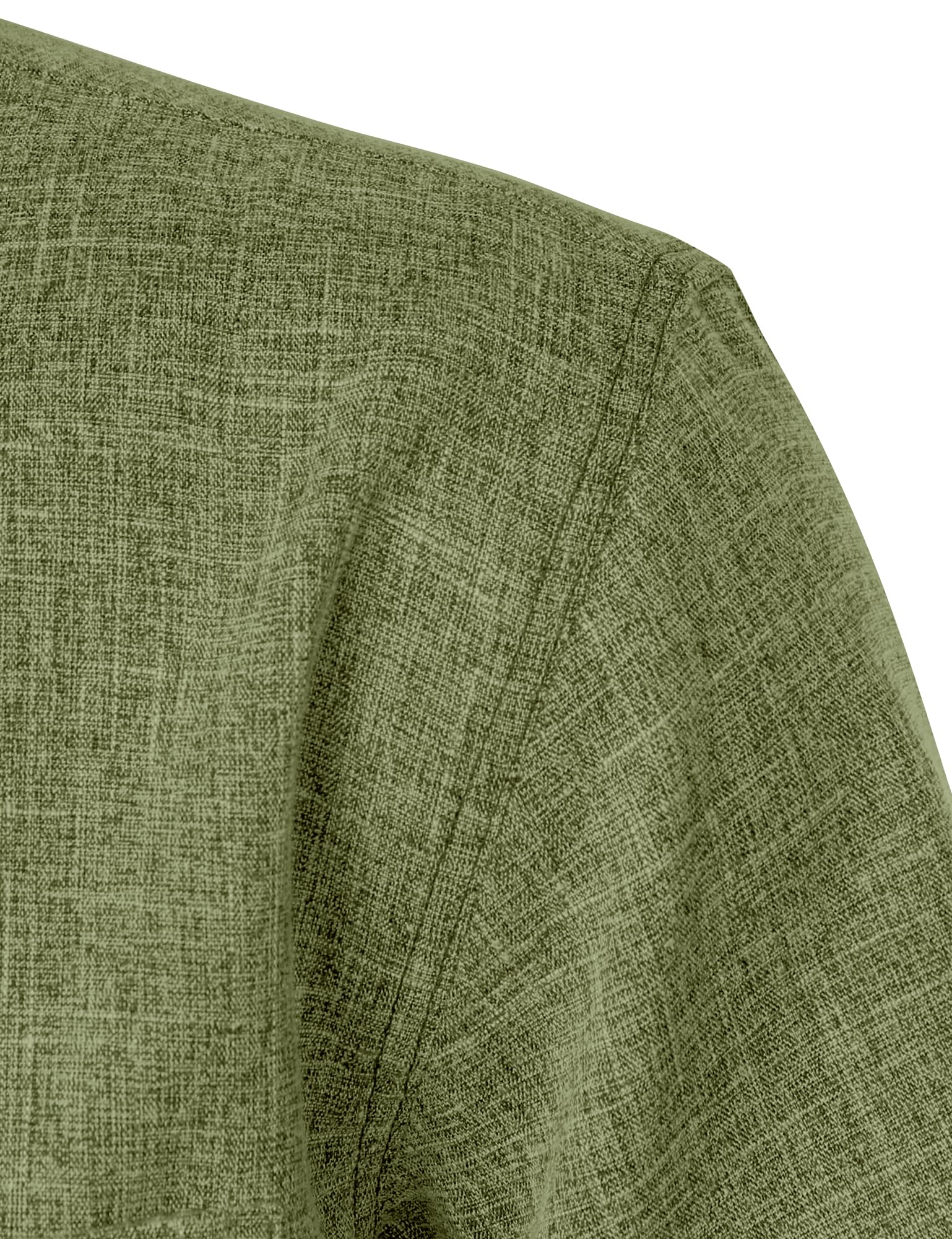 PARKLEES Chemise boutonnée à manches courtes pour homme - En lin texturé - Décontractée - Vacances - Plage - Été