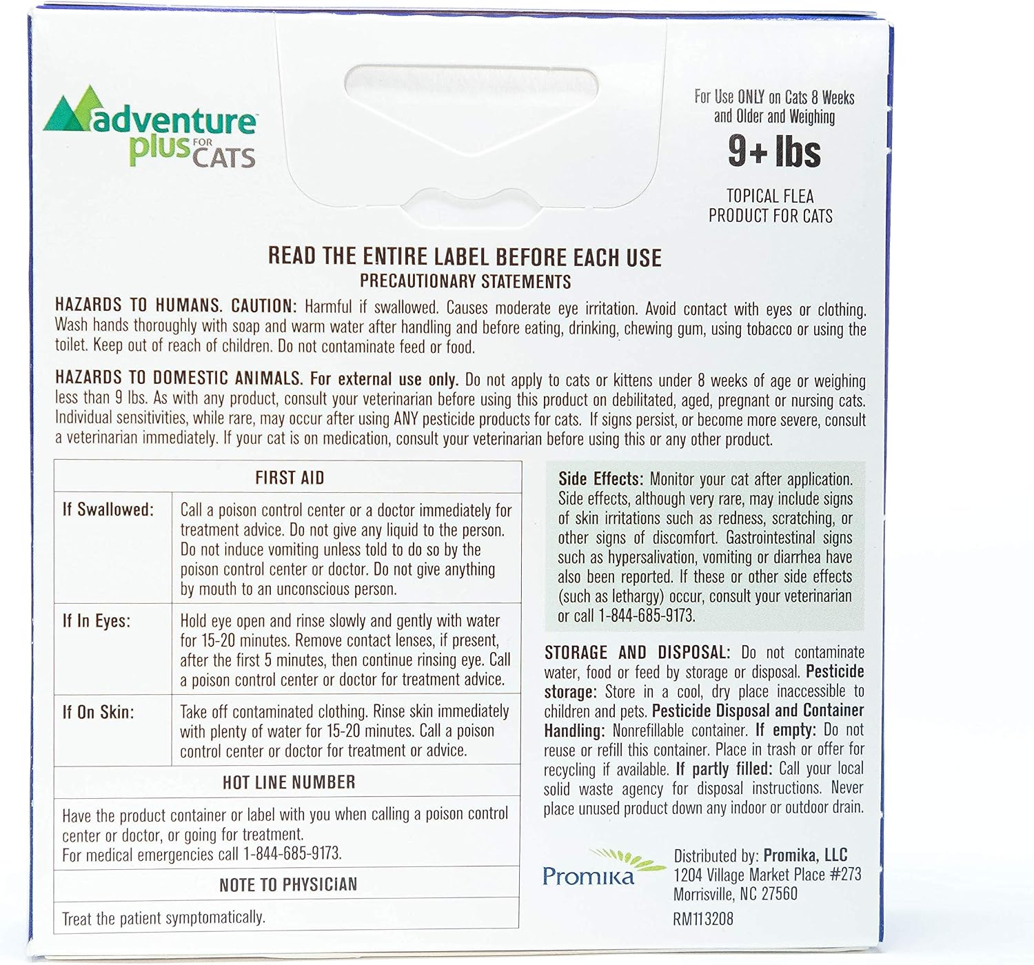 Adventure Plus Flea Prevention for Cats - Topical Flea Treatment for Cats (9+ lbs) (Pack of 4)