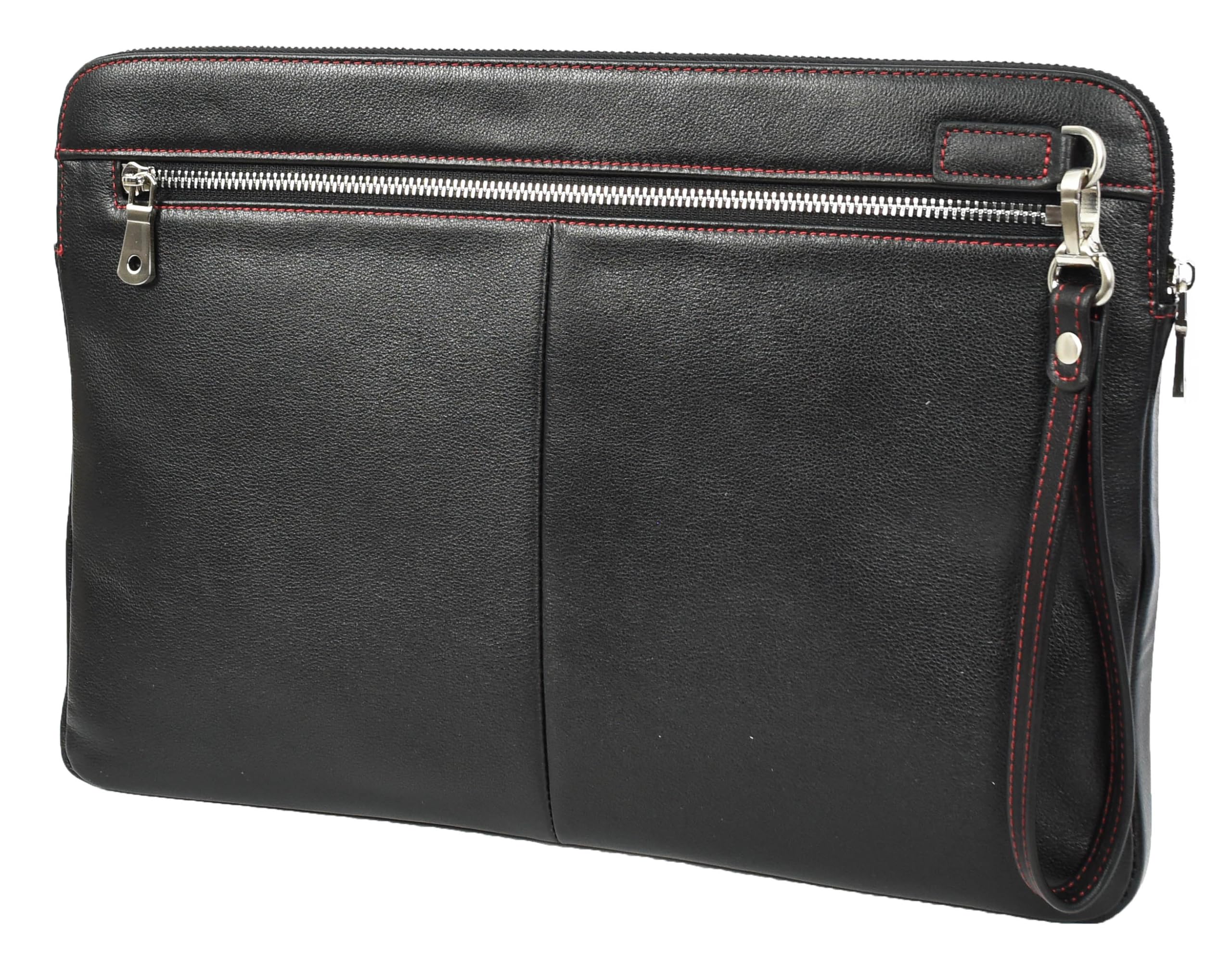 Elche Housse en cuir véritable pour ordinateur portable 15" Noir