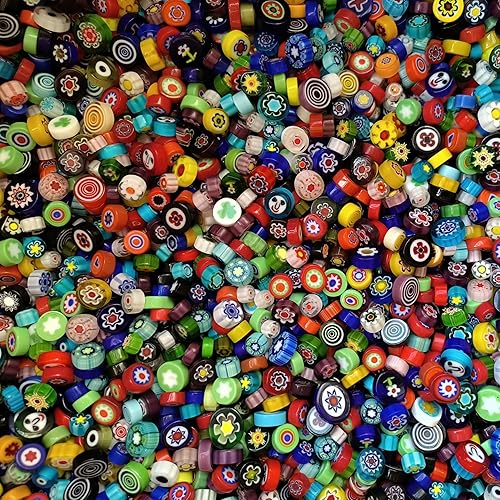 Miniatura 9 de EDFLIFE Millefiori de vidrio plano para suministros de fabricación de mosaicos, azulejos de mosaico para manualidades con azulejos de vidrio de