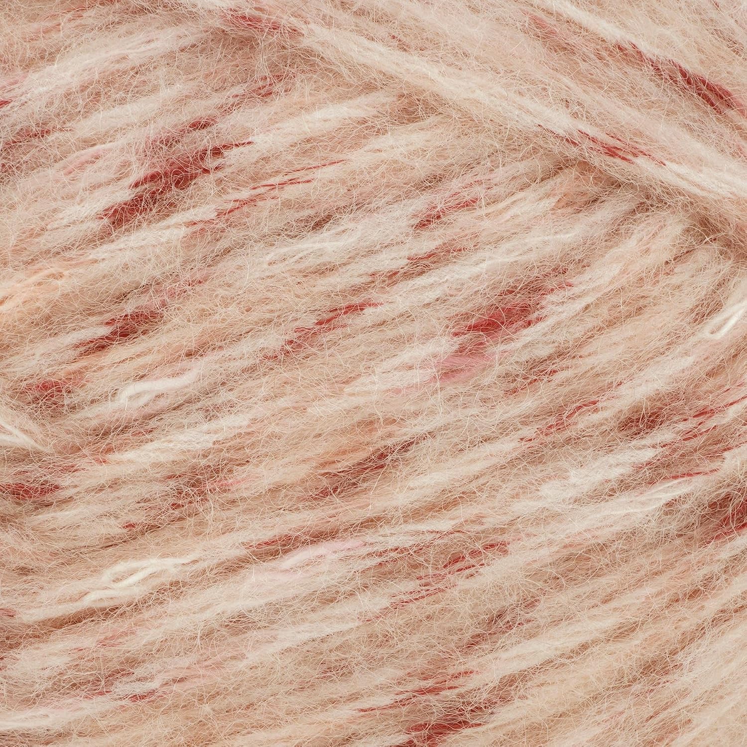 Loops & Threads Heathered Tweed Yarn - Yarn for Knitting, Crochet, Weaving, and Arts & Crafts - Strawberry, Polyester Blend, 5.29 oz