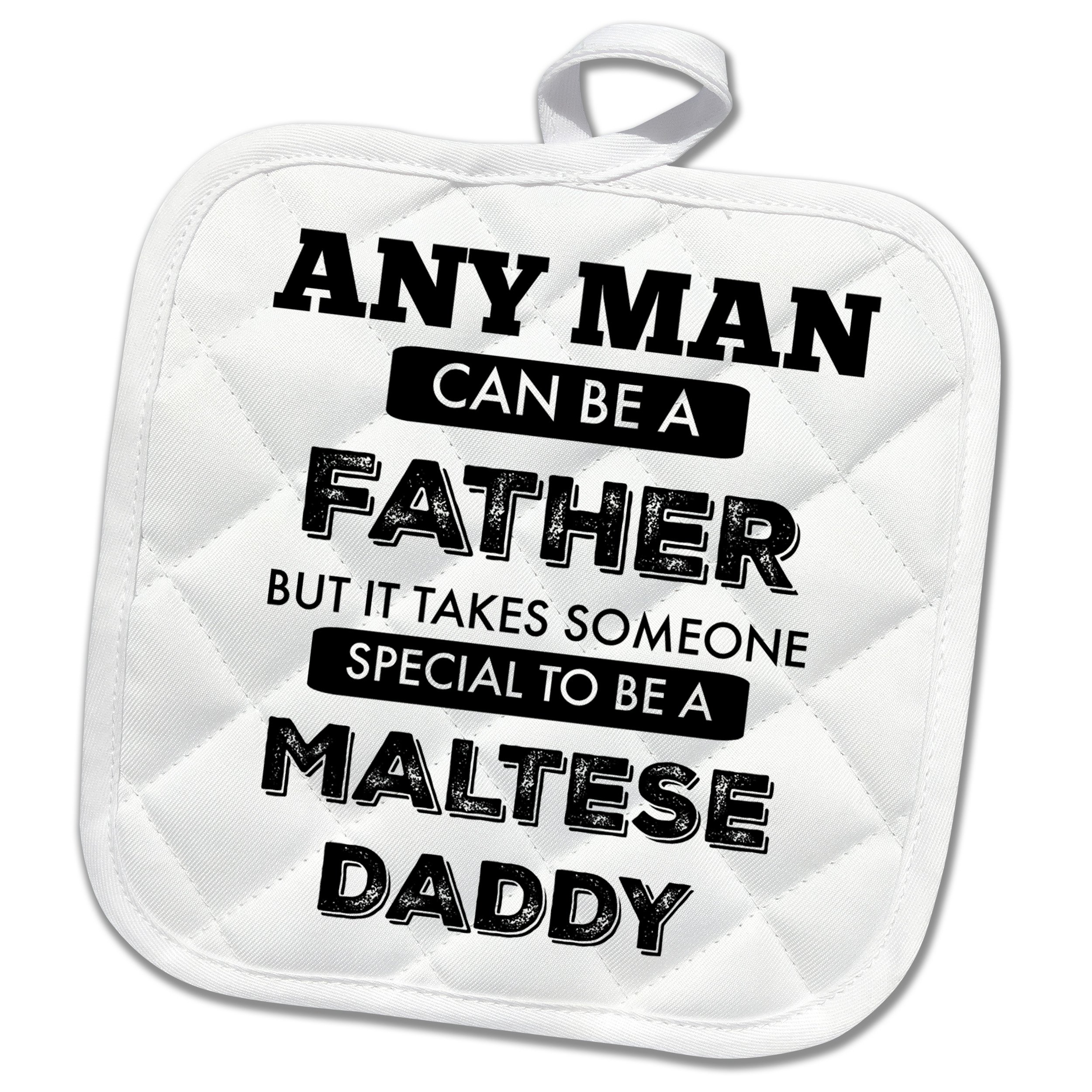 3dRose Maltese Daddy - Pot Holder, 8 by 8-inch (phl_253101_1)