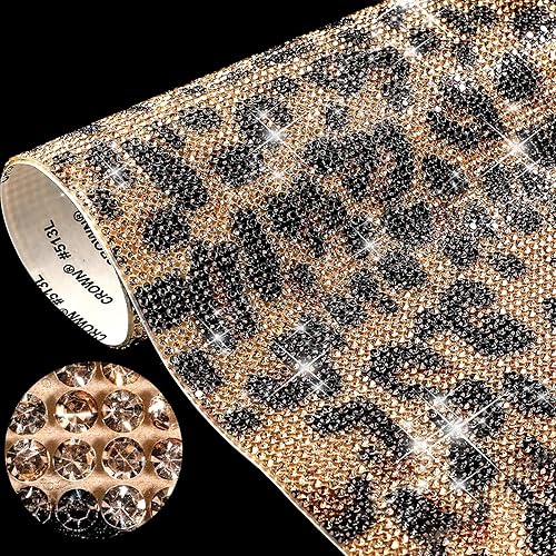 12000 calcomanías de diamantes de imitación con estampado de leopardo con diamantes de imitación de 0.079in para automóvil, autoadhesivas, con