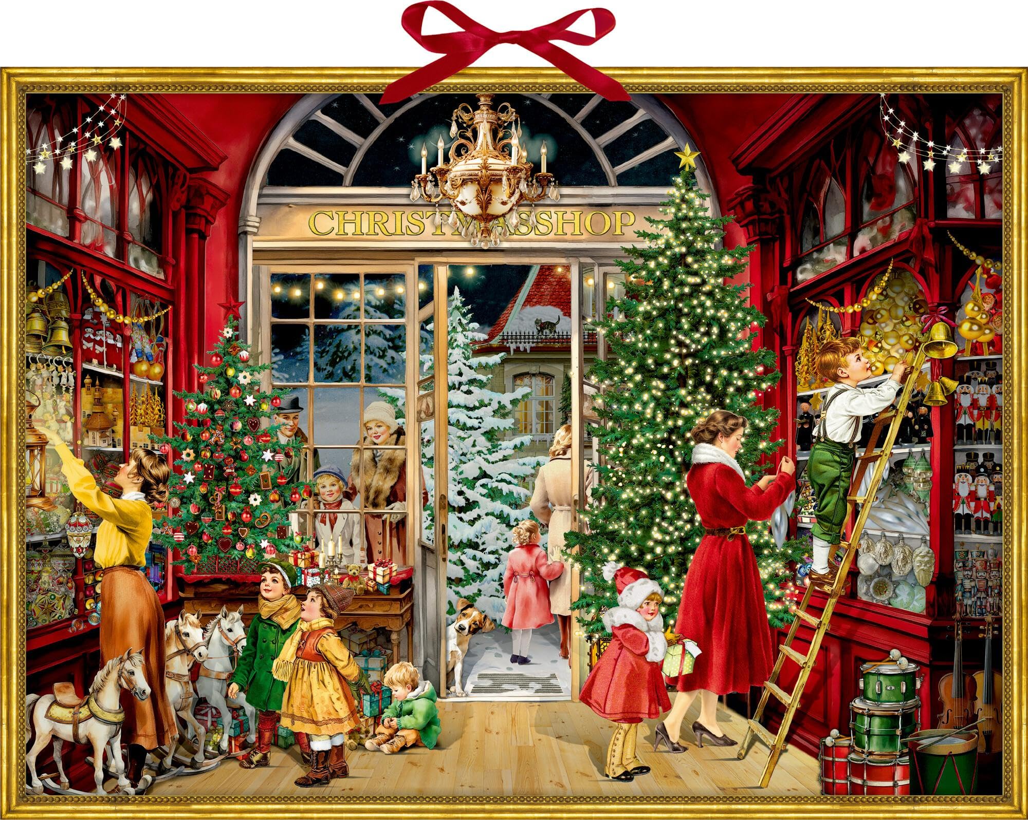 Wand-Adventskalender – Nostalgischer Weihnachtsladen