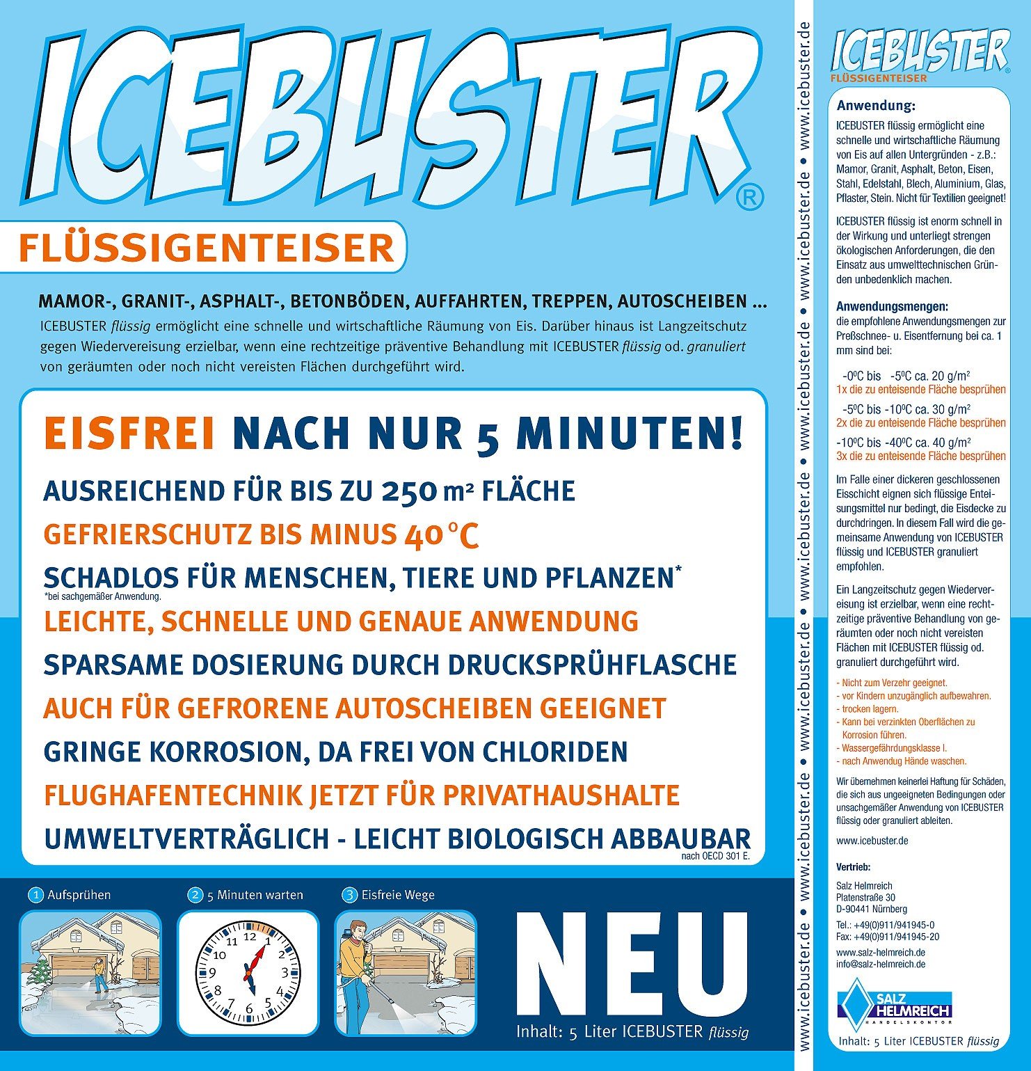 5 Liter Flüssigenteiser ICEBUSTER im Nachfüll-Set - salzfrei