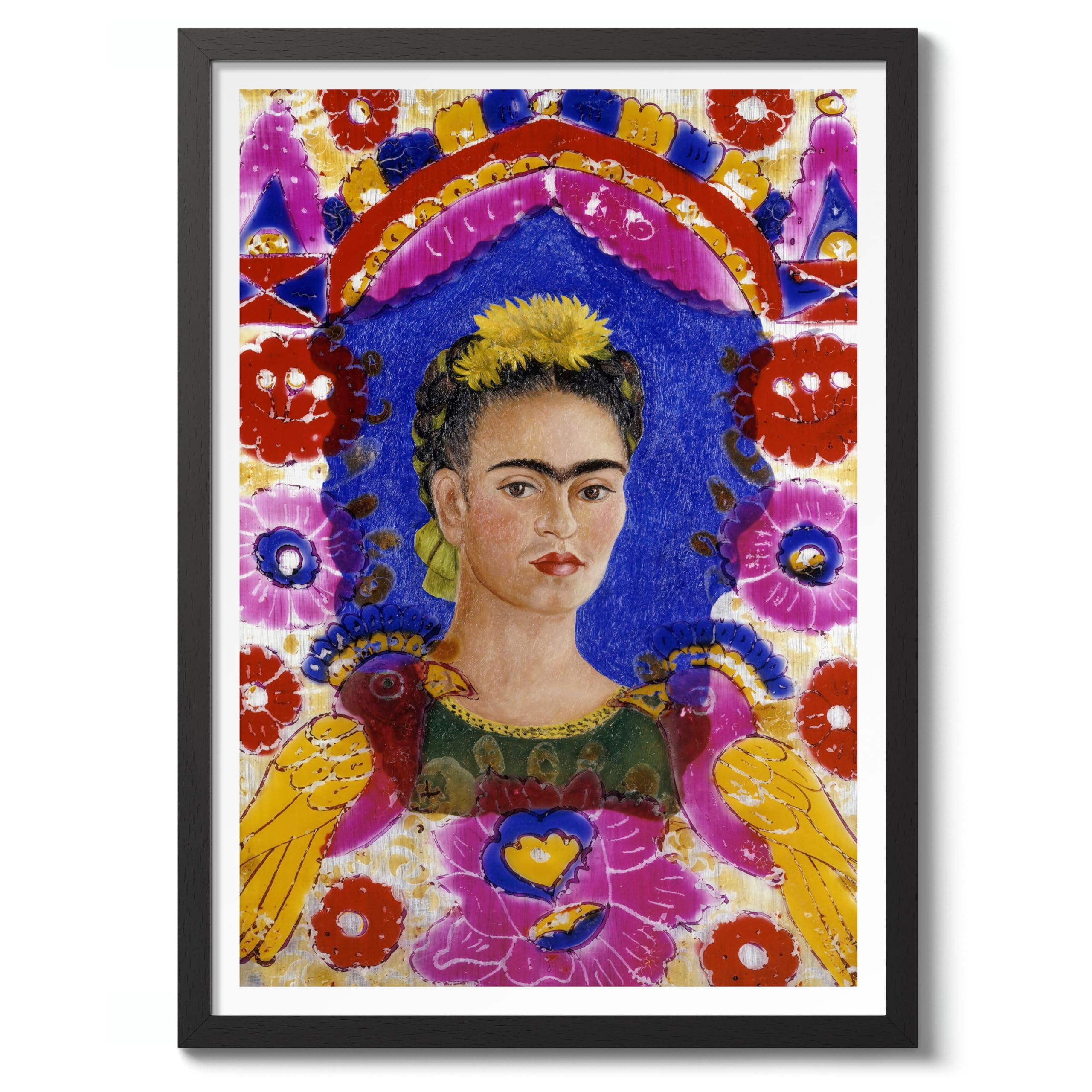 The Frame Frida Kahlo Poster, Classic Art Painting Print, Art Exhibition Neutral Wall Art, Vintage Minimalist Home Decor Picture, A5 (Black Frame) - 24.1x17.9cm