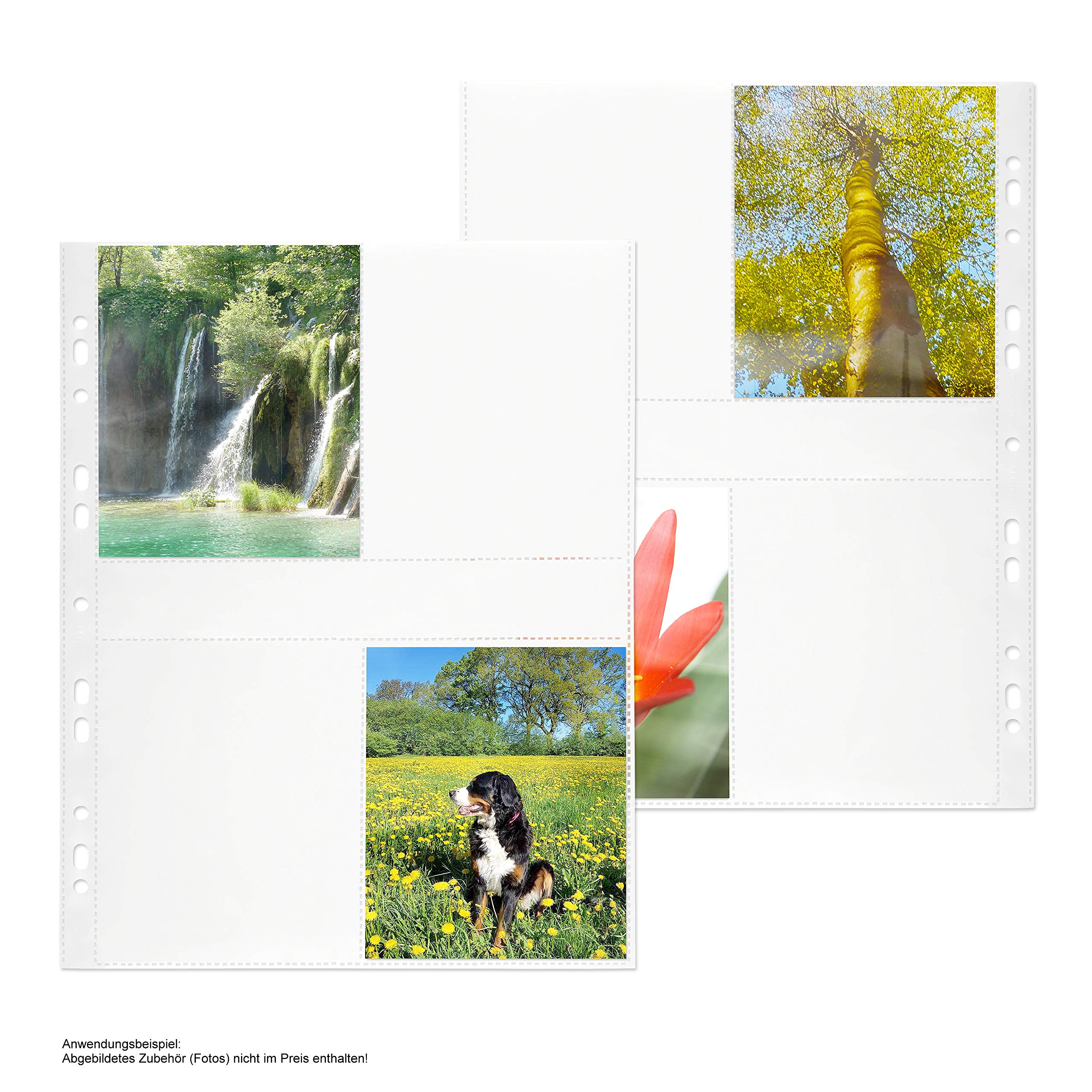 mashpaper Fotohüllen weiß 300 Stück 9x13cm Hochformat für 2x4 Fotos 75604