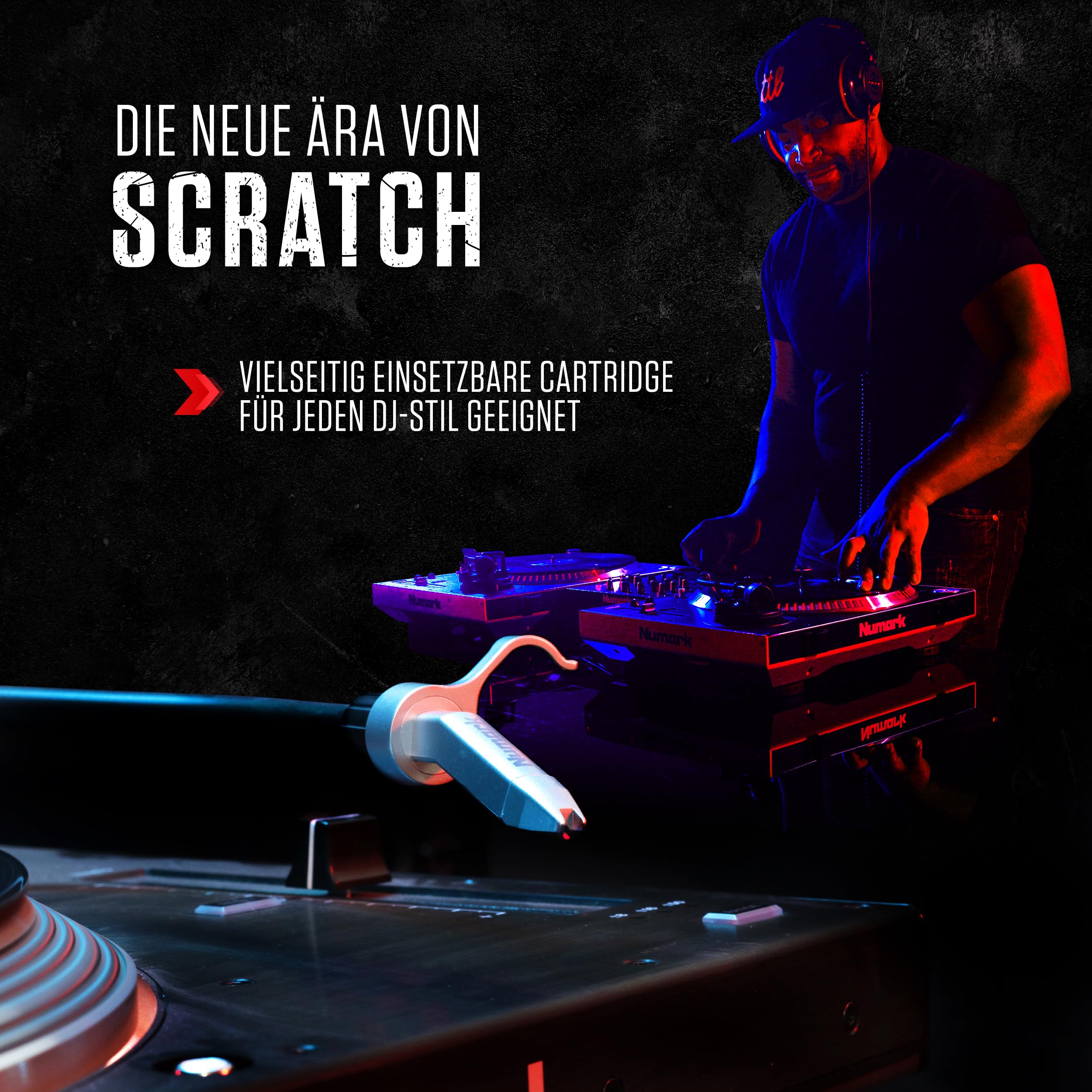 Numark CC-1 - Professioneller extra stabiler Ersatz-Tonabnehmer (Cartridge und Nadel) für DJ-Plattenspieler, perfekt für Mixen und Scratchen