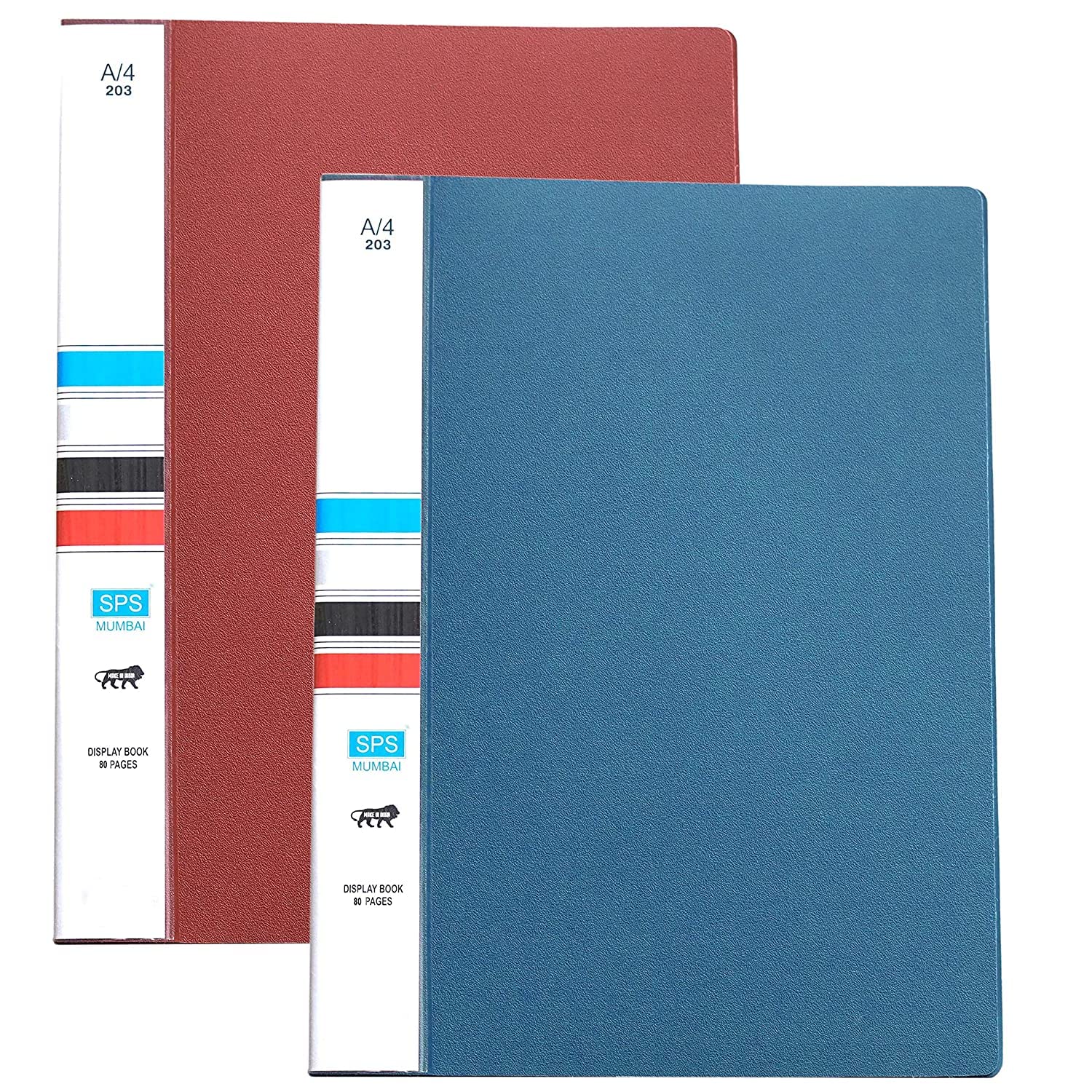 KANABEE 40 Pockets Bound A4 Size Presentation Display Book Portfolio File Folder Presentation Binders with Plastic Clear Sleeves Document Organizer for Music Sheets Artwork Drawing for School -2 Pack