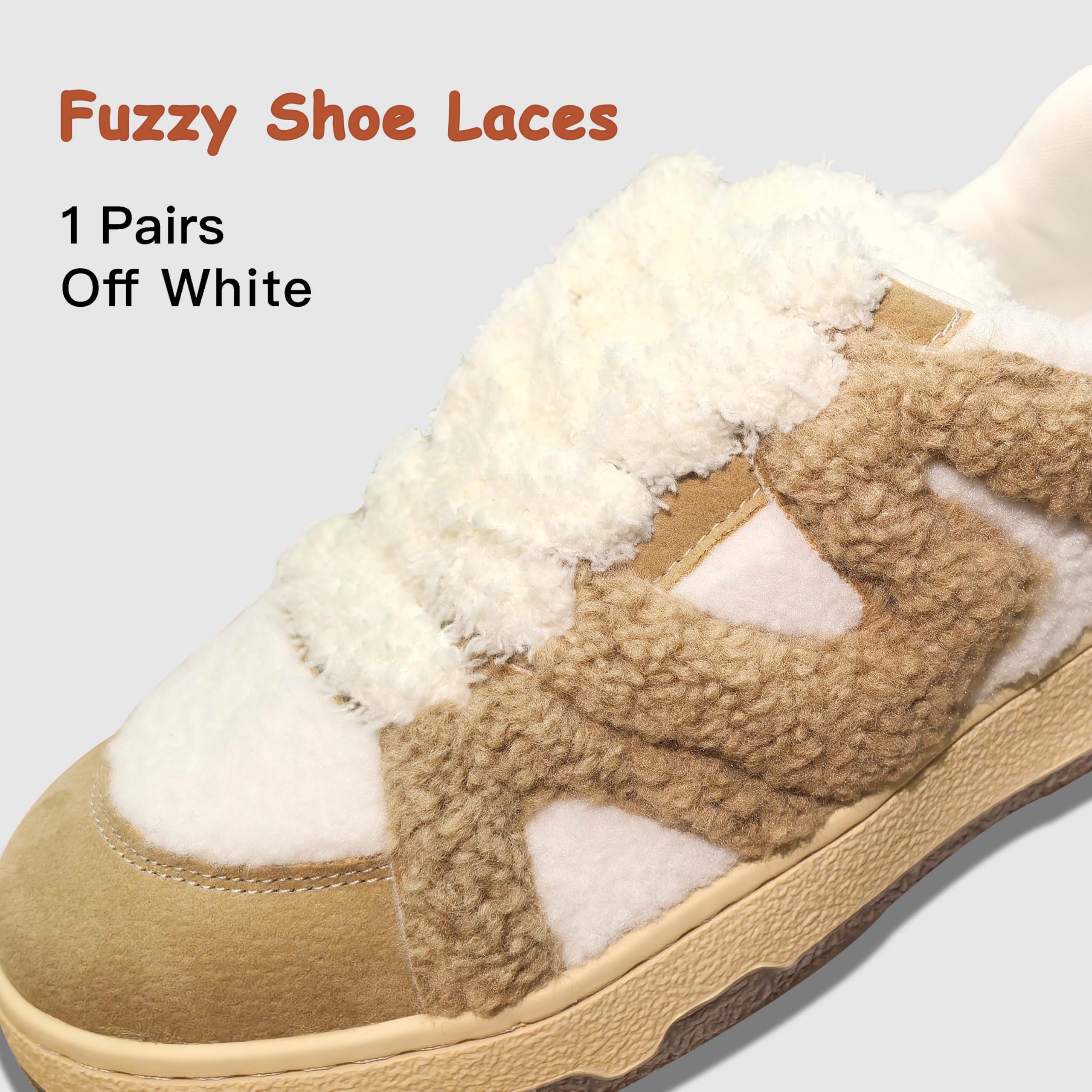 Cordones planos y peludos para zapatos, 22 mm de ancho, suaves y esponjosos para tenis