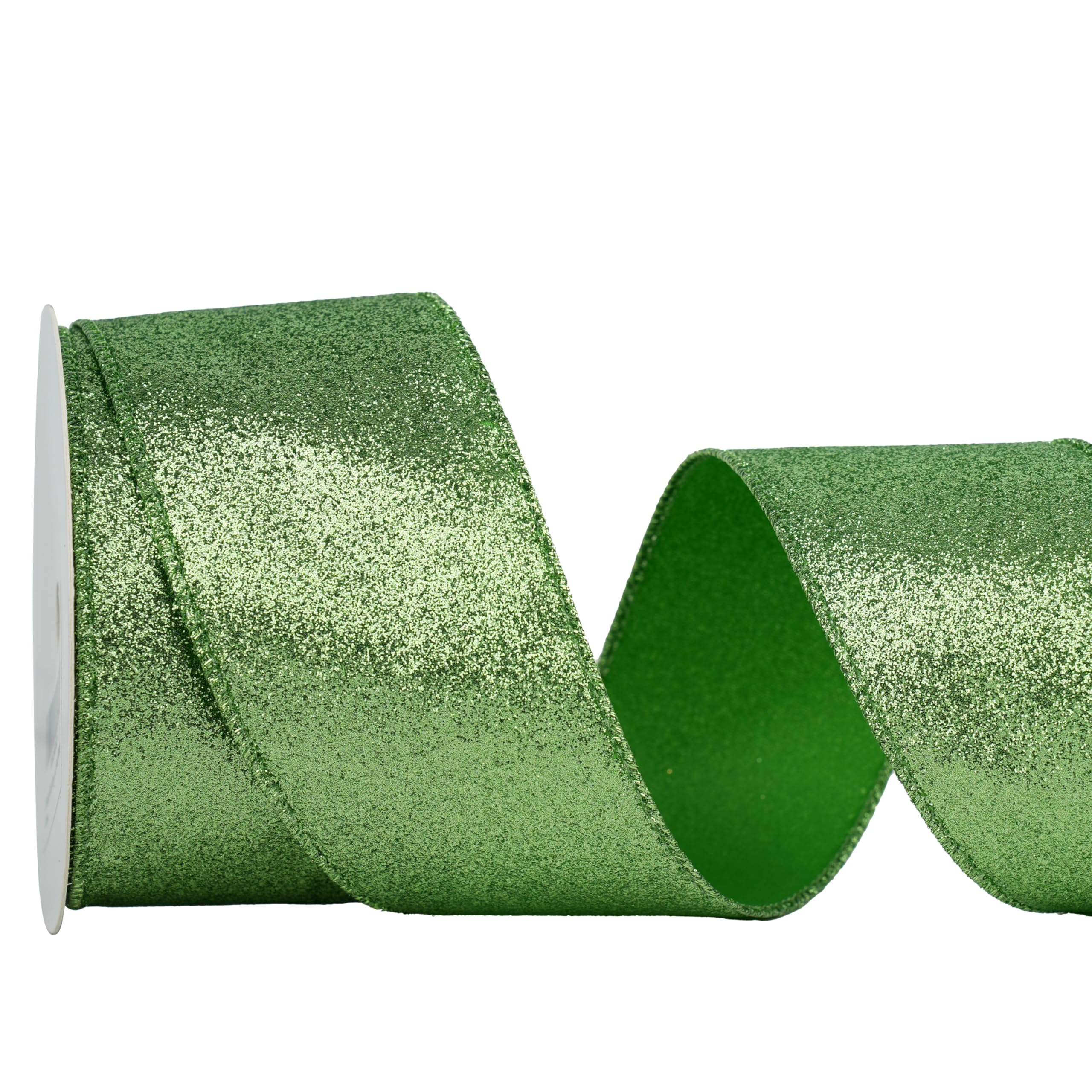 Amazon.com: DINDOSAL Forest Green Glitter Wired Ribbon 2.5 Inch x 10 ...