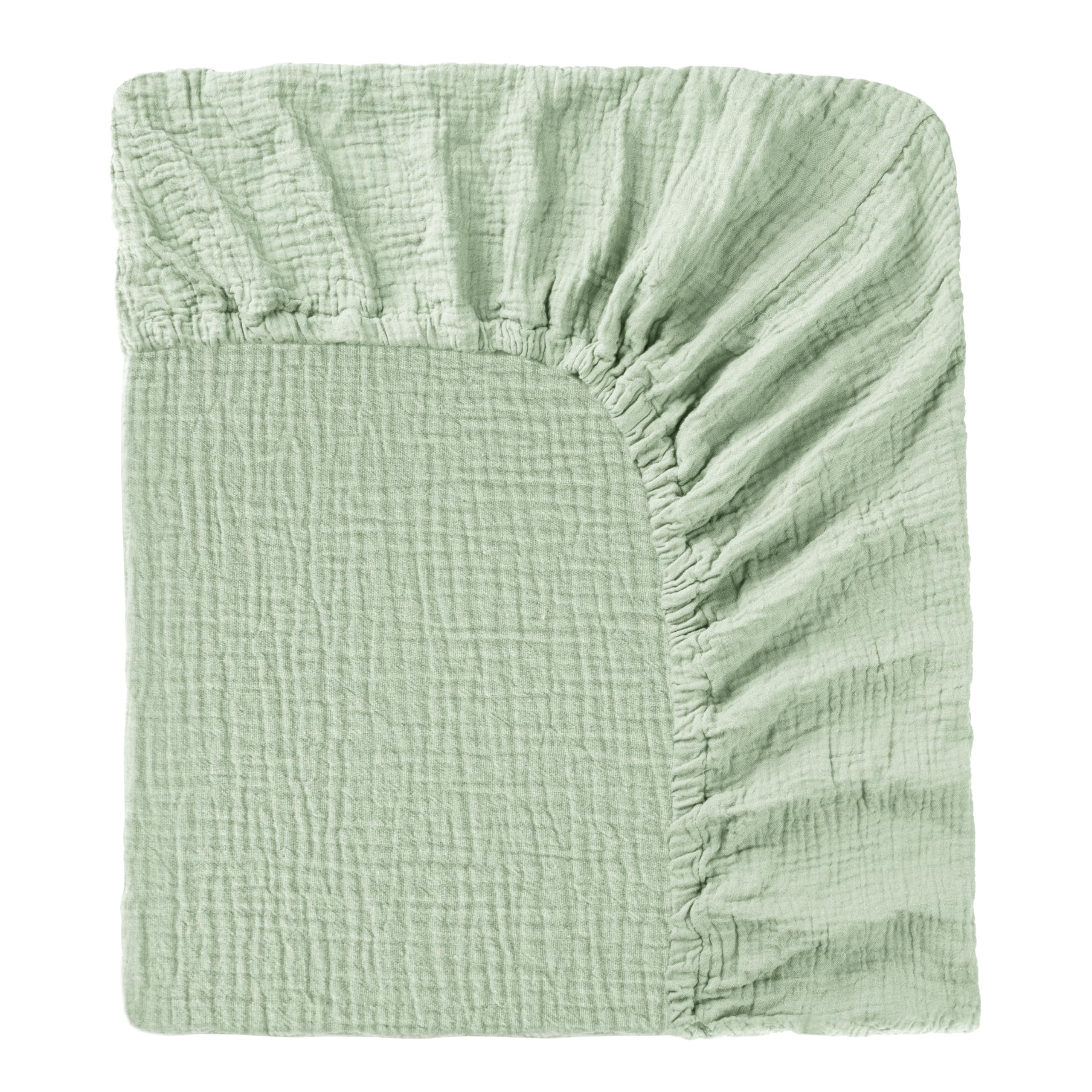 Spannbettlaken Babybett 60x120cm - 100% Baumwolle Musselin Baby Spannbetttuch mit Rundumgummi, Weich und Atmungsaktiv Babybettlaken für Kinderbett Gitterbett Beistellbett