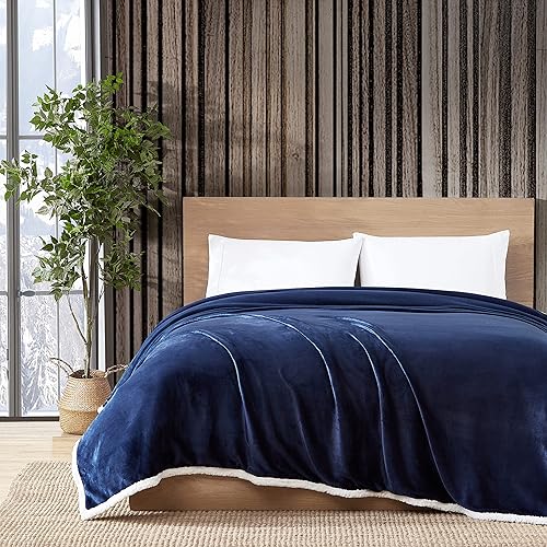 Vista 19 de Eddie Bauer - Manta King, ropa de cama reversible de vellón de sherpa, lana cuadriculada, decoración del hogar para todas las estaciones