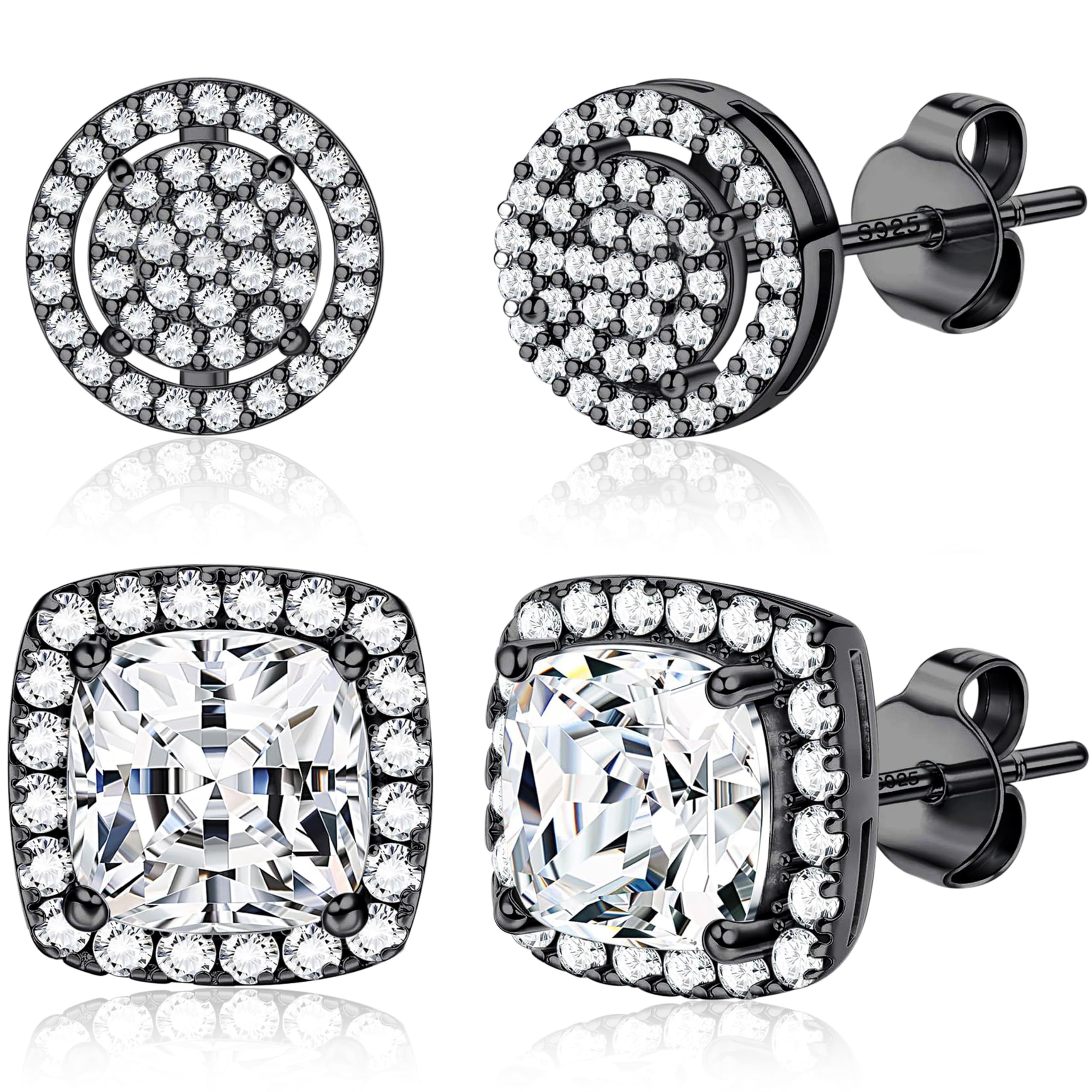 Roheafer Ohrringe Set - 3-4 Paare 925 Sterling Silber Ohrrin