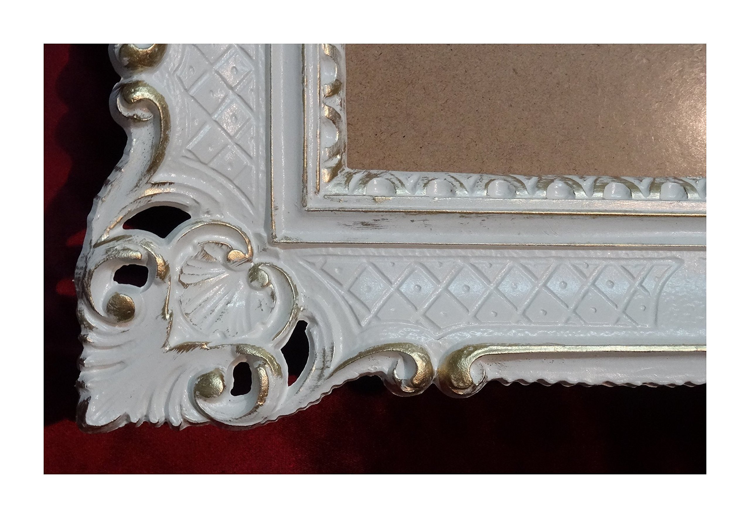 Grand Cadre Baroque Rococo 90x70 Cm – Reproduction D'art Ancien Avec Fleurs Roses Et Vase – Décoration Murale Signée