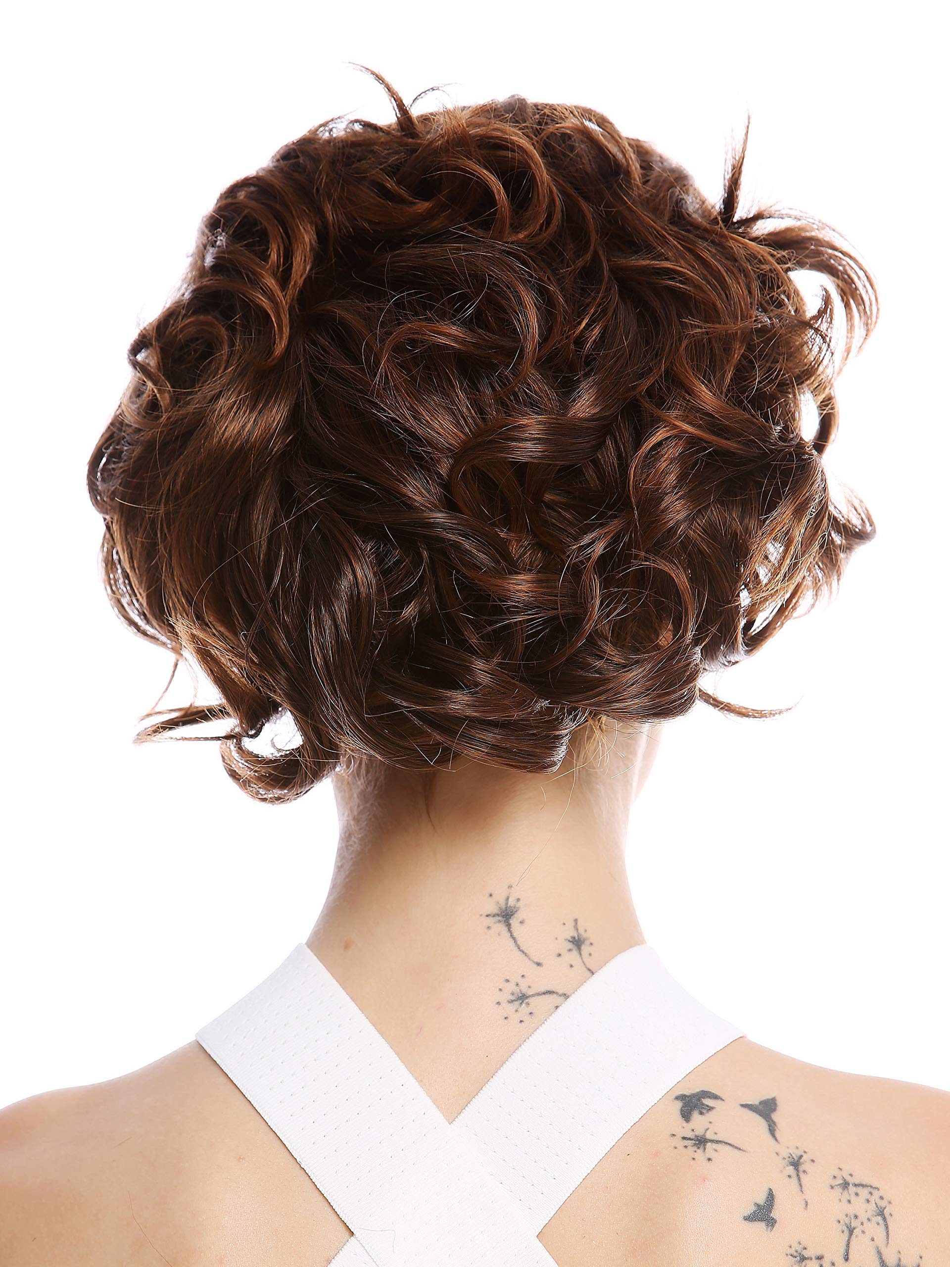 WIG ME UP - 90605-2T30 Halfwig Hairpiece Extension with braided hair circlet shoulder length wavy to curled chestnut brown mix - Image 4