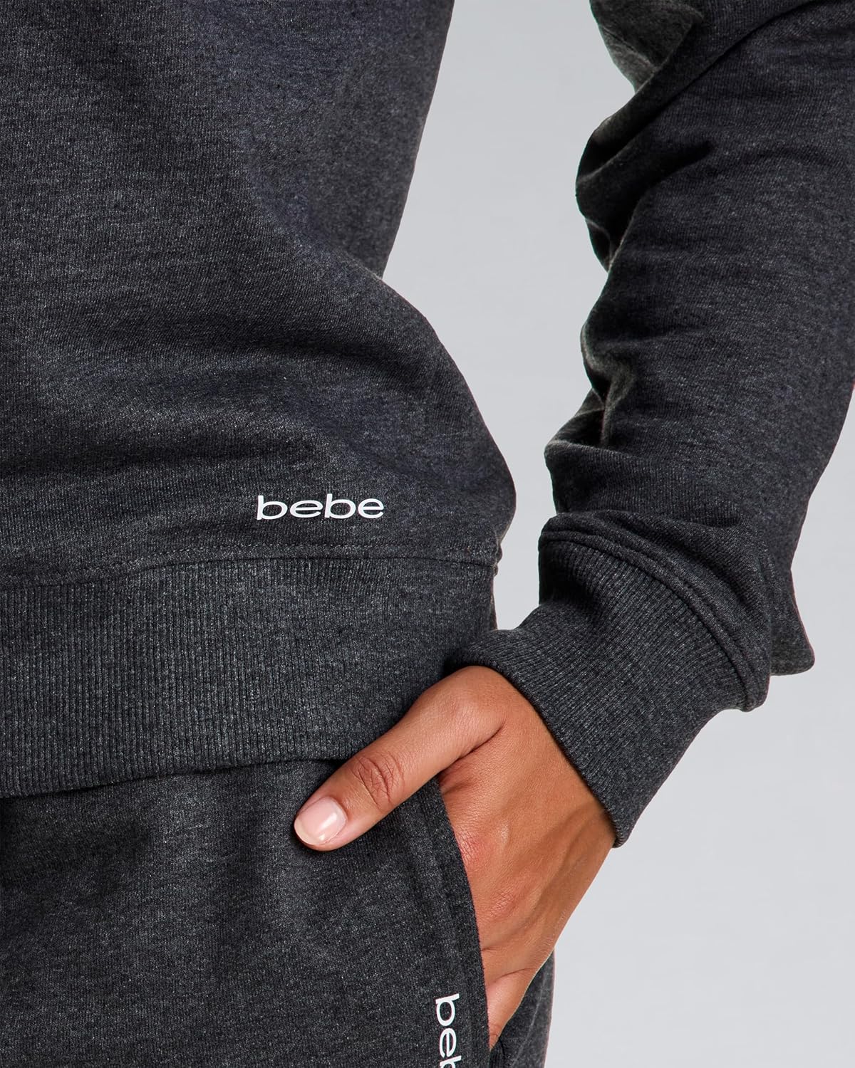 bebe French Terry Hoodie for Women, Pullover Sweatshirt, Loungewear Valentines Gifts for Her - Image 5