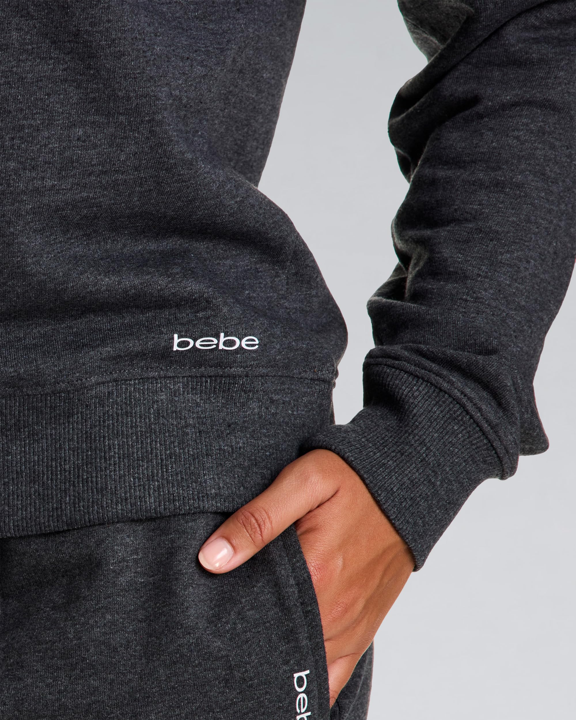 bebe French Terry Hoodie - Black, S