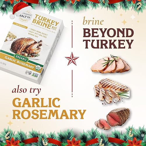 Miniatura 8 de Kit de salmuera orgánica para pavo, 16 onzas San Francisco Salt Company Apple Sage - Kit de salmuera de manzana y salvia con bolsa