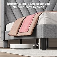 Vista 125 de koorlian Base de cama Queen con cabecero, base de cama tapizada ajustable con puertos tipo C y USB, cabecera de almacenamiento con respaldo de ala