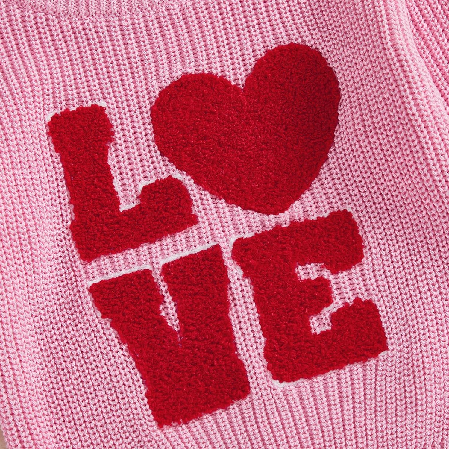 Toddler Baby Girl Boy Sweaters Love Heart Embroidery Knit Oversize Sweater Sweatshirt Outerwear Valentines Clothes - Image 7