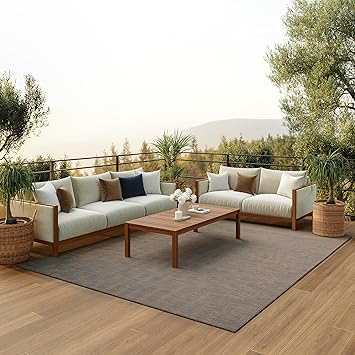 Nourison Home Positano Natural 6' x 9' Area Rug - Easy Clean, Non Shedding, Bed Room, Living Room, Dining Room, Kitchen (6' x