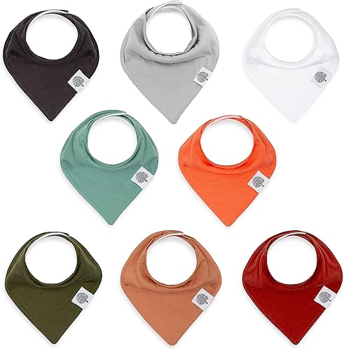 Parker - Baberos tipo bandana para bebé, paquete de 4 baberos para niños, niñas, unisex