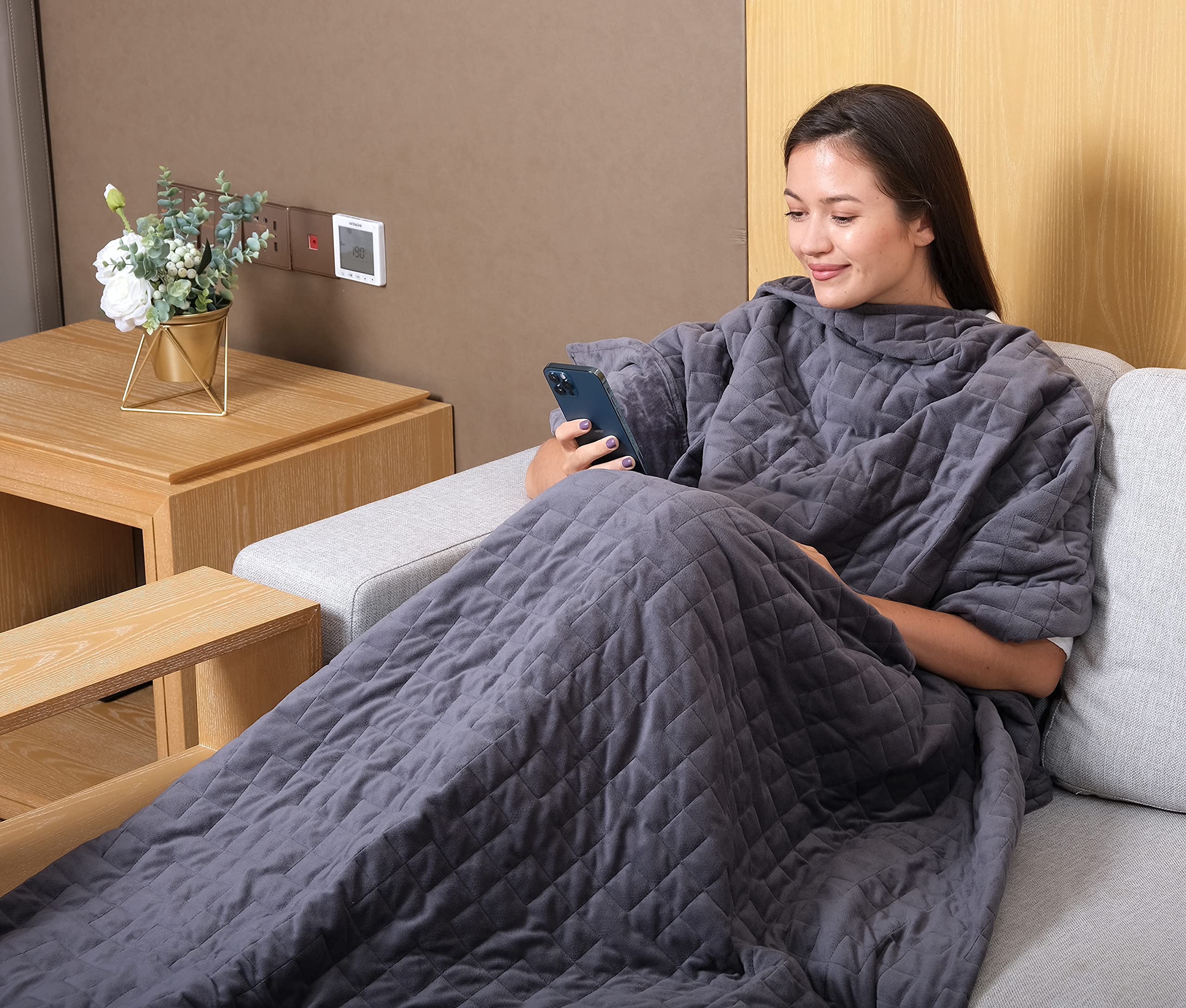 CoolZen™ Cooling Weighted Blanket 15 lbs with Removable Cover — Heavy