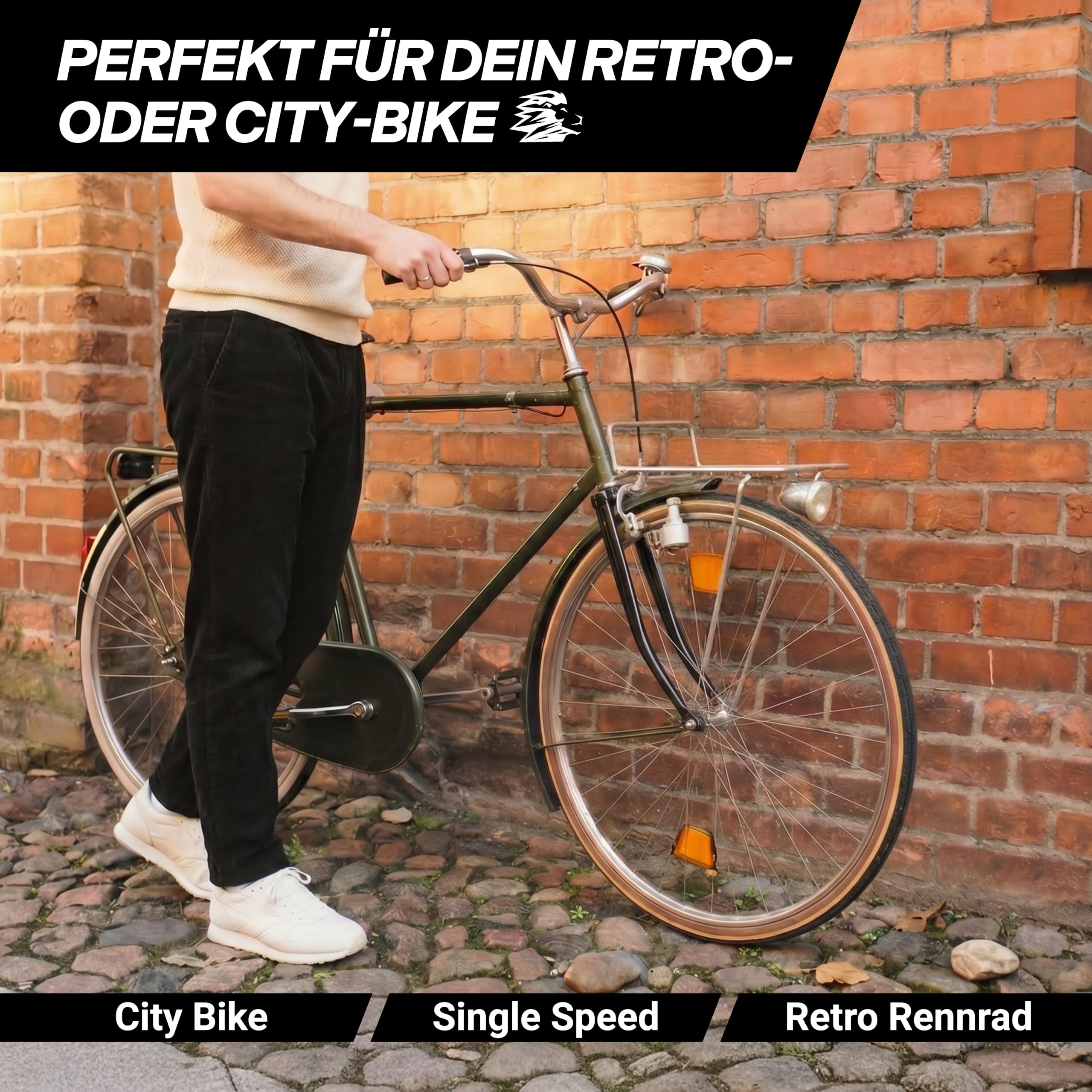 LOEVELOSI Fahrradgabel 28 Zoll 1 Zoll Gewinde Starre Stahl Gabel Schwarz Retro City Bike Damen Herren Vorderradgabel 28 Zoll Sport & Freizeit