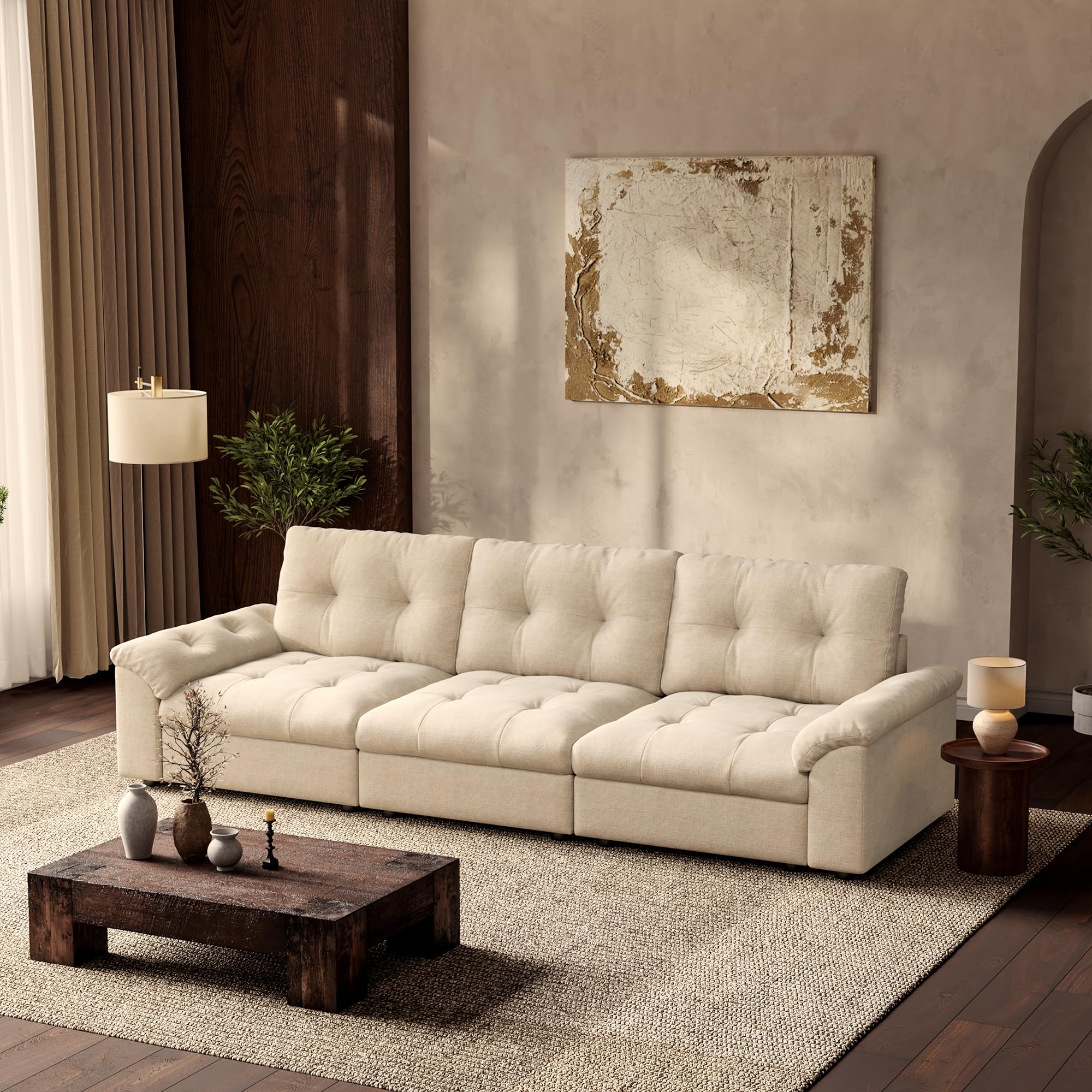 Oversized Modular Sectional Sofa with Stoarage Ottoman Modern Deep Seat Cloud Couch for Living Room L-Shapede Large Sectional