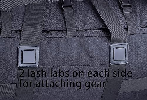 Miniatura 7 de Bolso de lona militar grande Mochila Equipo de equipo de engranaje de campo Bolsa de lona Bolsa de despliegue del ejército 85L, Negro -