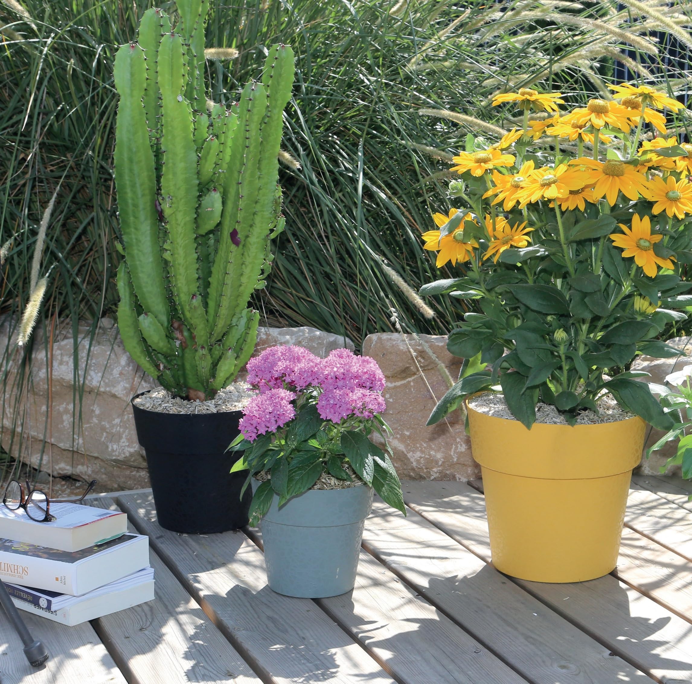 Deconation Pot De Fleurs Design Térea - Rond D 58cm 90l - Vert Argile - Fabrication Française