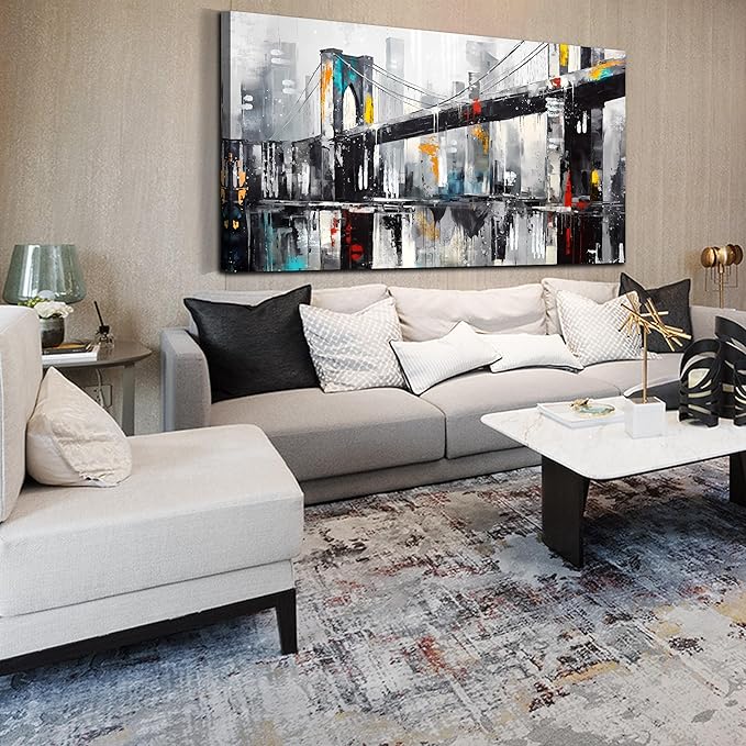 CANEITO New York Wall Art for Living Room, Abstract City