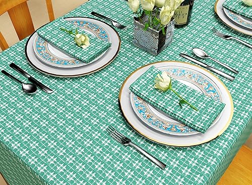 Miniatura 4 de Mantel de mesa con flecos de tejido amarilloblanco, 100% algodón, tamaño 52 x 70 pulgadas, adecuado para comidas formales, comidas diarias y