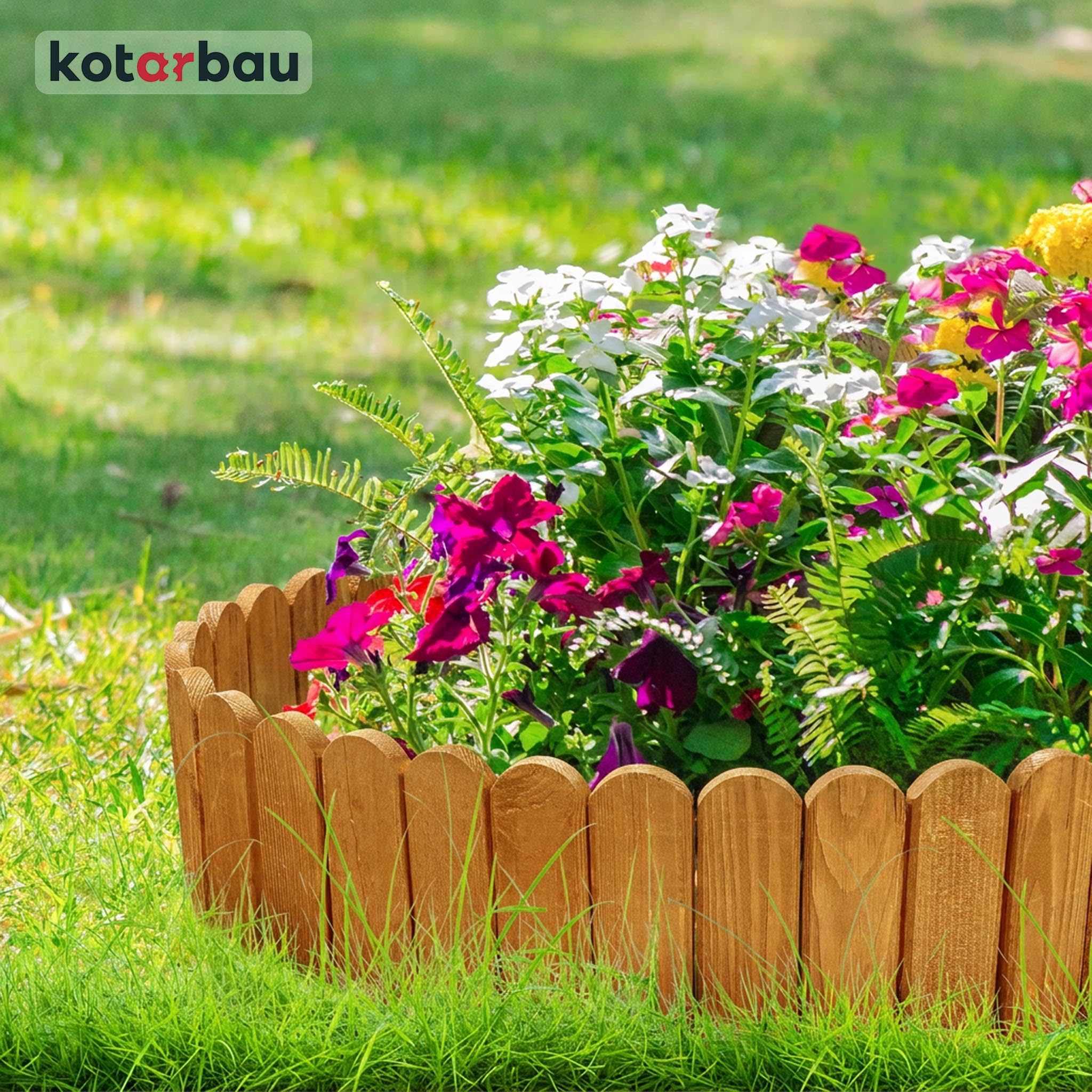 KOTARBAU® Bordure Jardin Exterieur Bois - 200 x 20 cm - Cloture Bois Jardin - Chêne - Palissade Flexible - Décoration