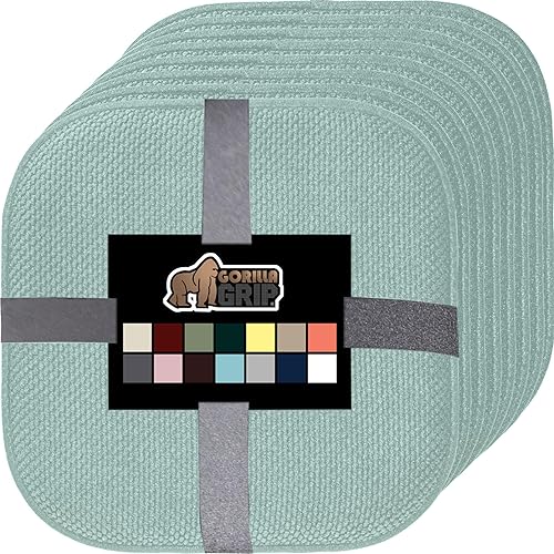 Miniatura 45 de Gorilla Grip - Cojines de espuma viscoelástica para silla, comedor, mesa de cocina, sillas de oficina, se mantienen en su lugar, de microfibra, Negro